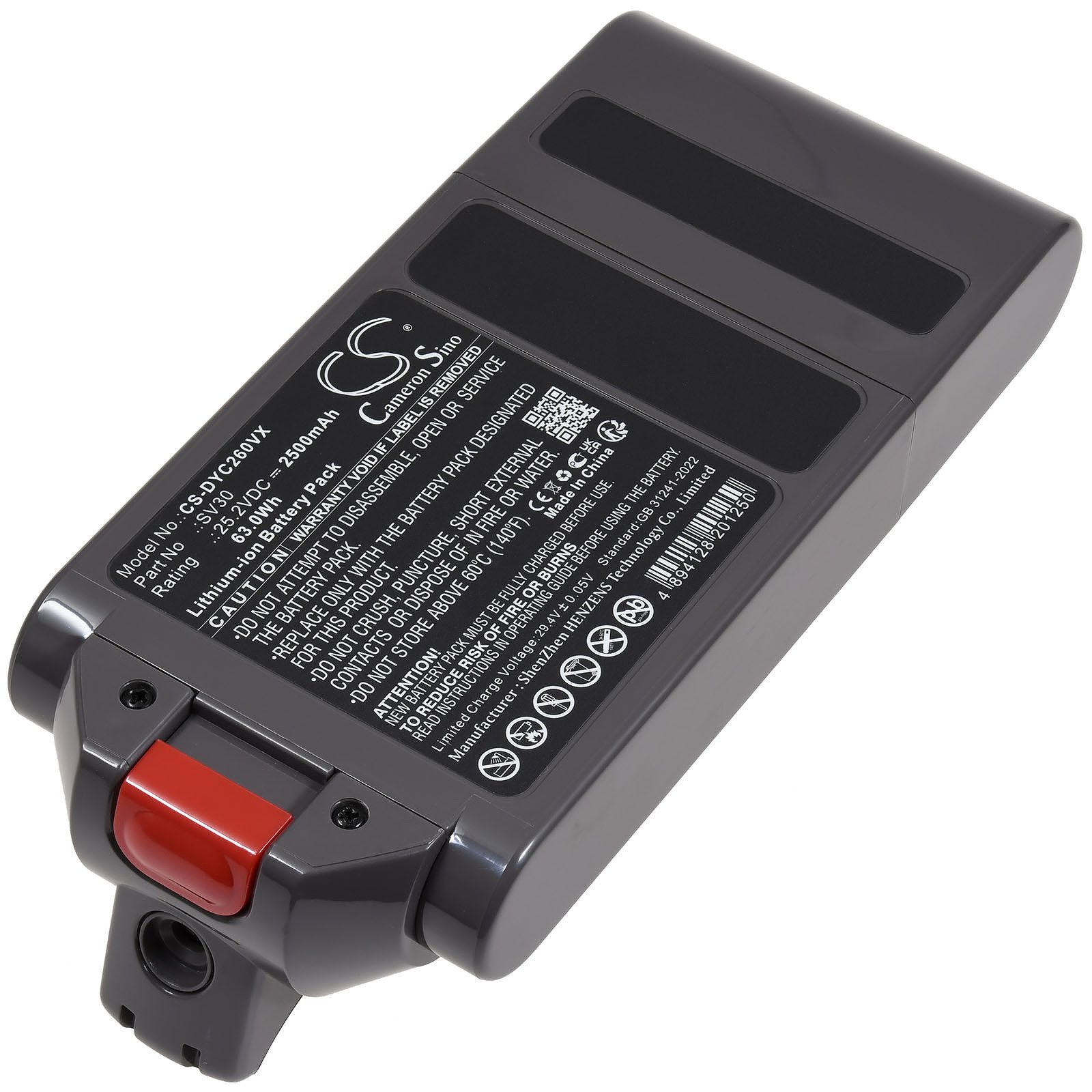 Powery Akku für Dyson V12 Dect Slim V12 Detect Slim Fluffy Staubsauger-Akku 2500 mAh (25.2 V)
