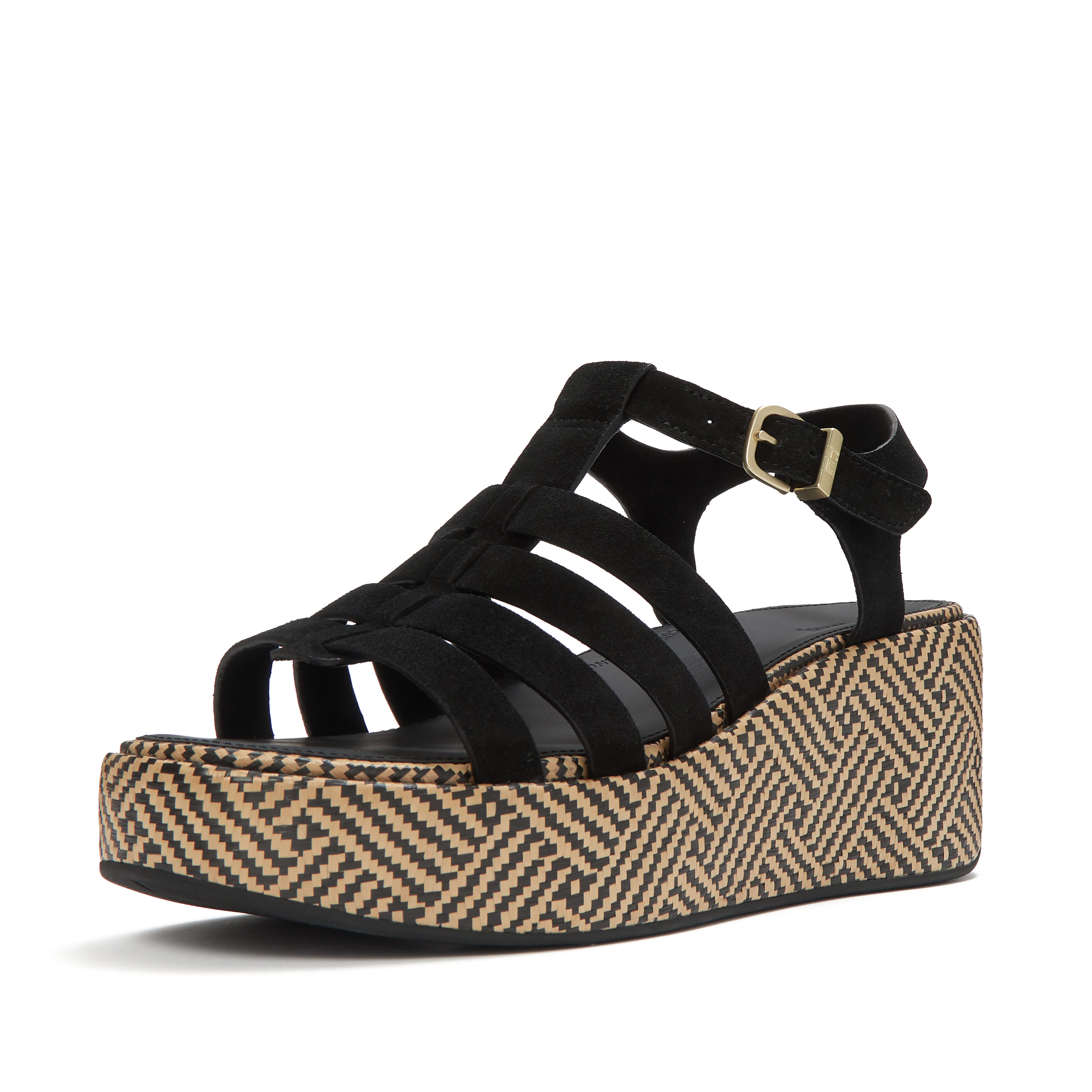 Fitflop PLATFFORMS GRAPHIC-WEAVE SUEDE FISHERMAN SANDALS Keilsandalette Plateau, Riemchensandale mit verstellbarer Schnalle