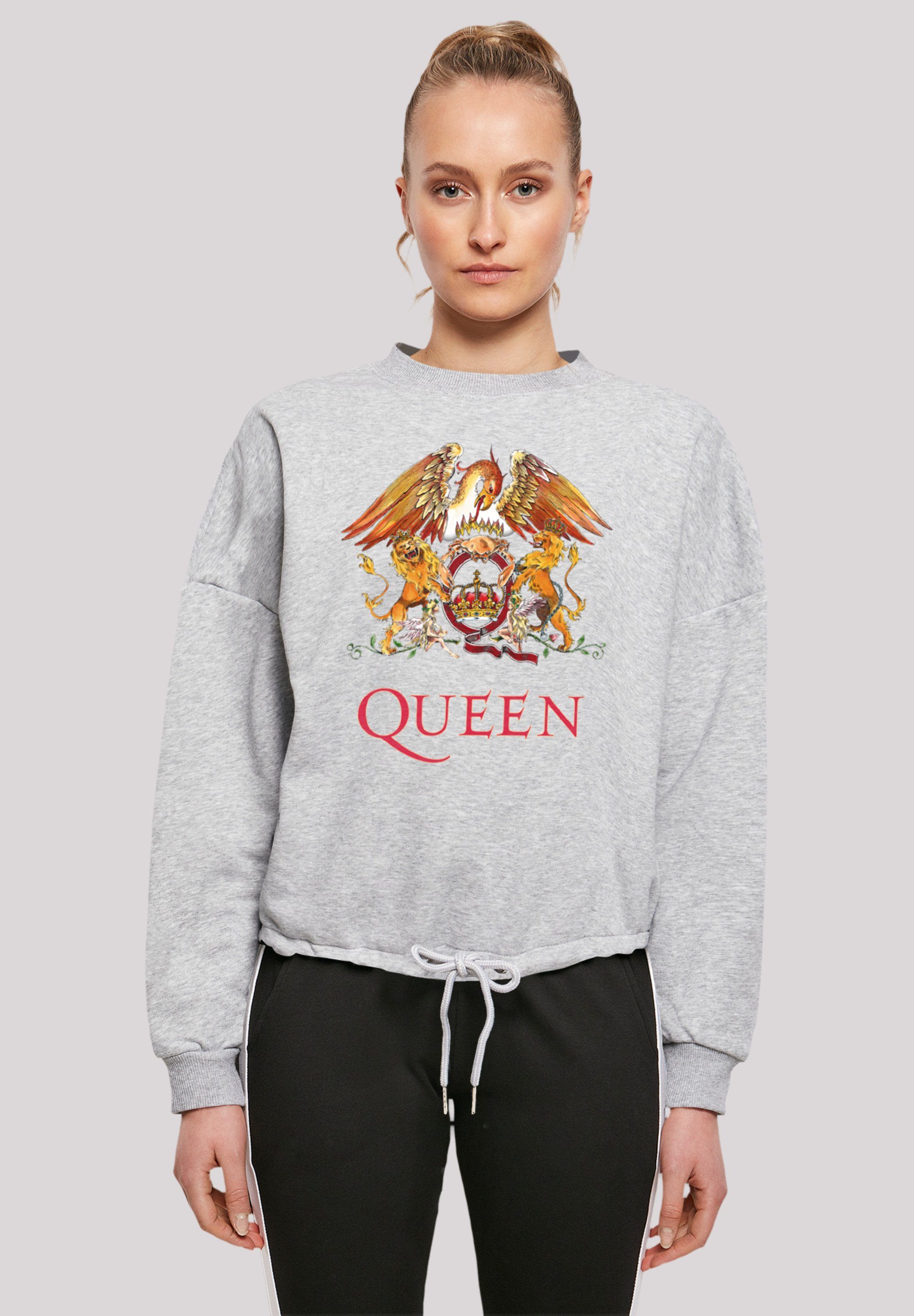 F4NT4STIC Sweatshirt Queen Classic Crest Print heather grey