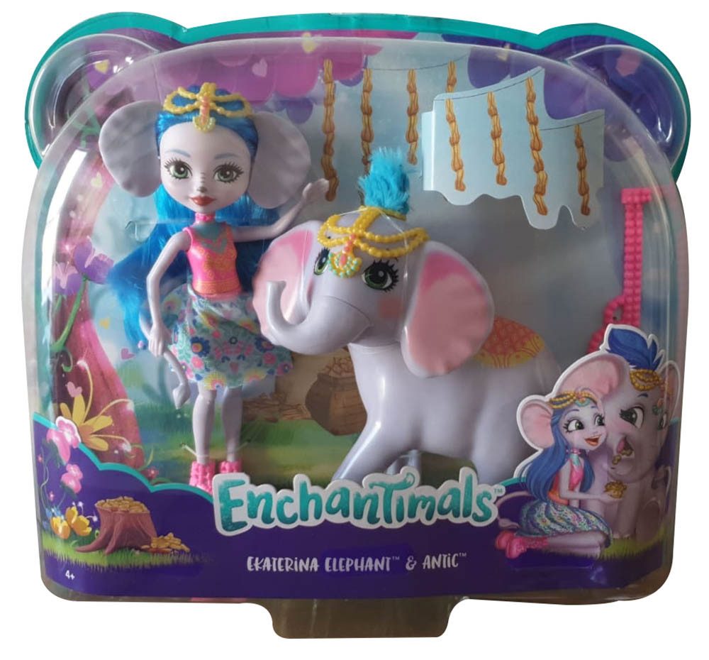 Enchantimals Spielfigur Enchantimals 2er-Set Elephant Ekaterina + Giraffe Gillian 4 Figuren