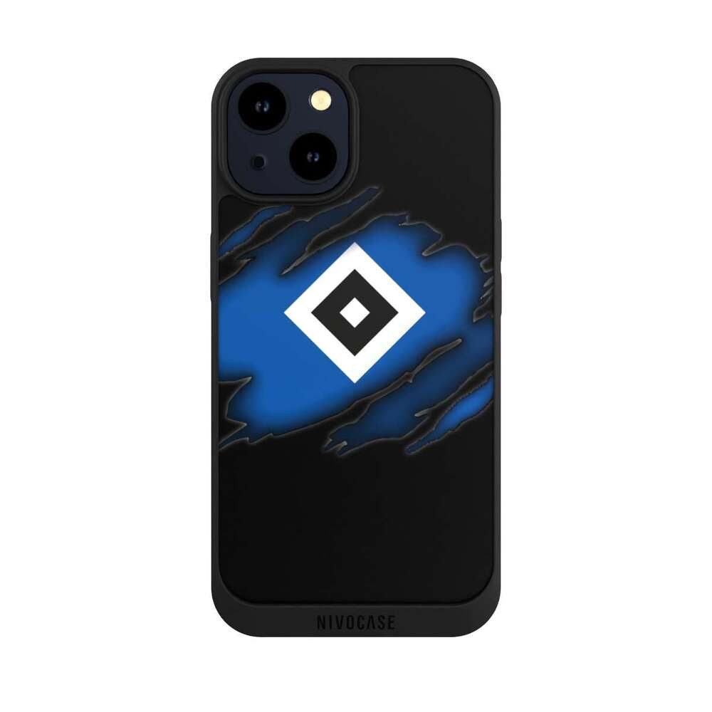 NIVOCASE Handyhülle Hamburger SV HSV Offizielles Lizenzprodukt HSV Scratch, Apple iPhone 14 Handyhülle Hülle NIVOpure Case Schwarz