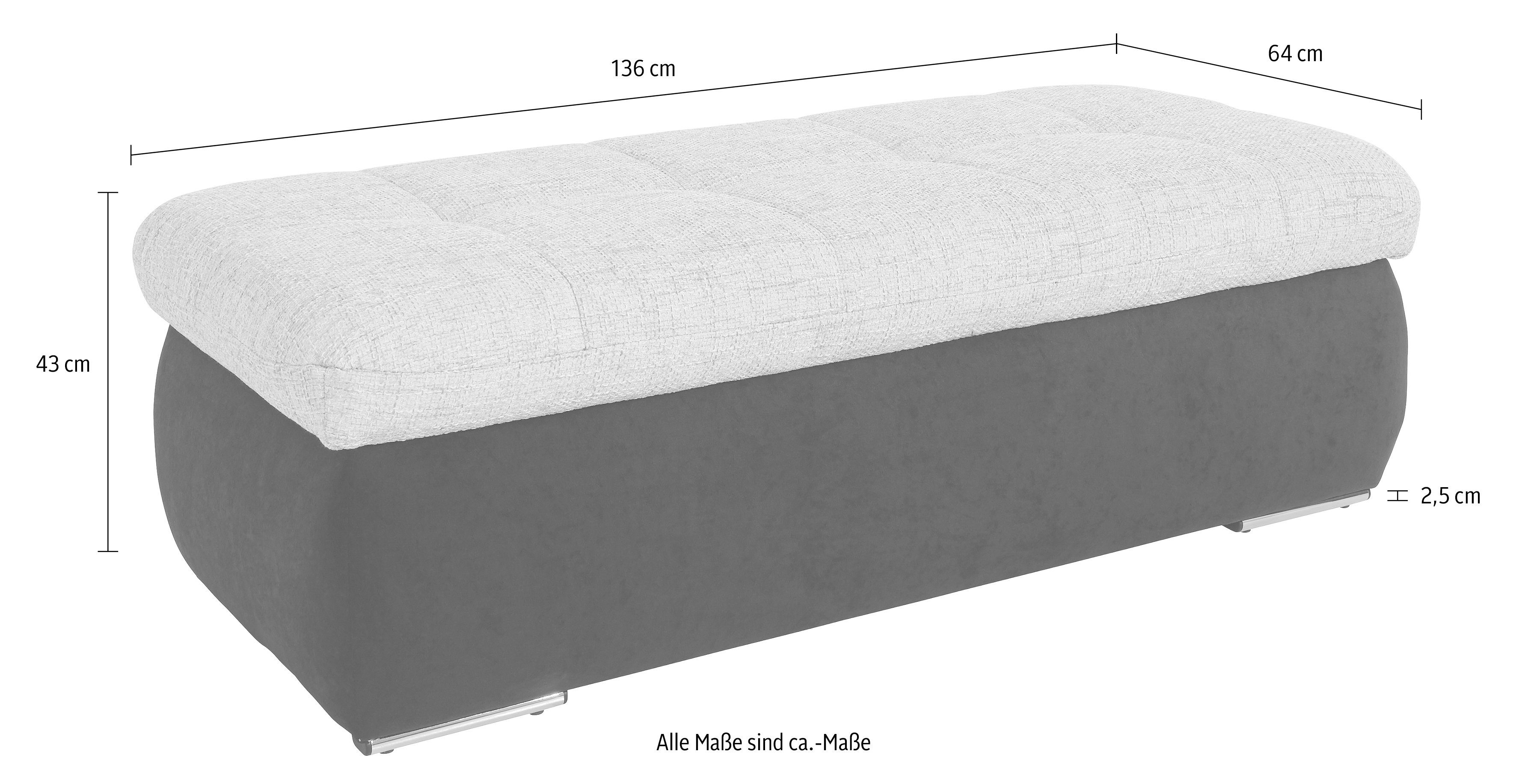 DOMO collection Polsterhocker MORIC 136x64 cm, praktisch und komfortabel, inklusive Stauraum – Bild 4 von 5