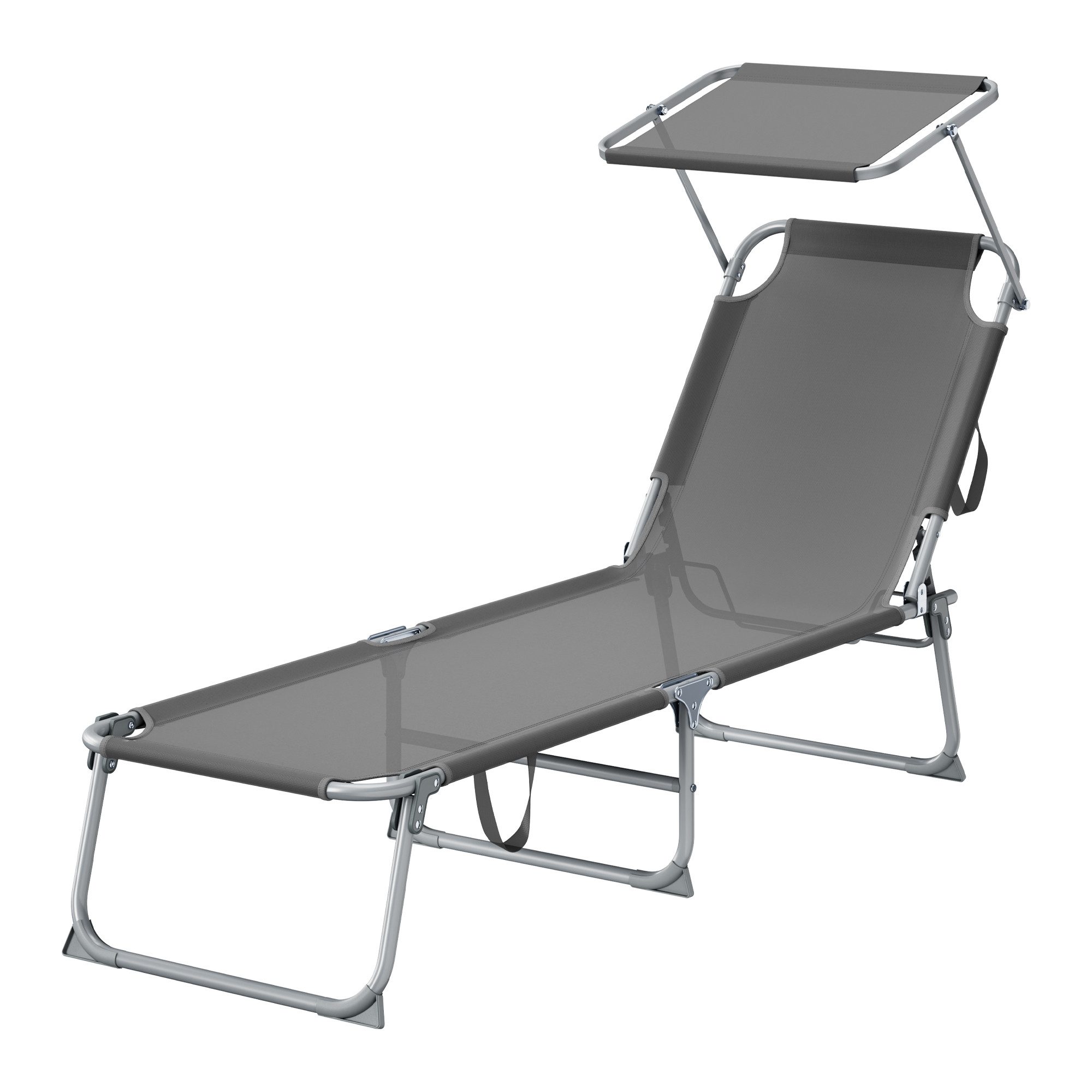 SONGMICS Gartenliege, Sonnenliege klappbar, belastbar bis 110 kg, verstellbare Sonnenblende