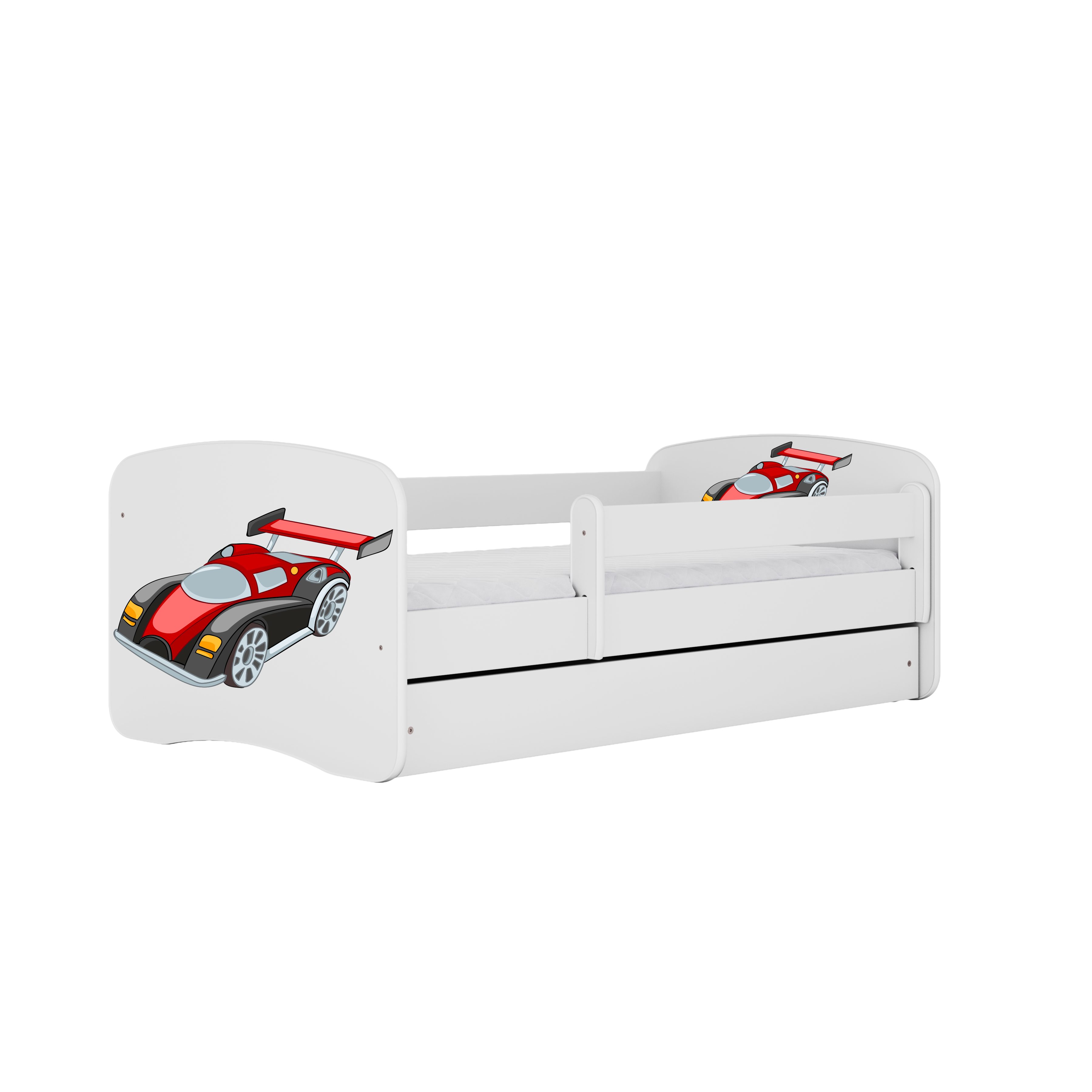 Raumhirsch Furniture Kinderbett 70x140, 80x160, 80x180 cm - Komplettset mit Matratze & Schublade (Bett für Mädchen, Einzelbett für Kinder von 2-12 Jahren, Rausfallschutz und Lattenrost), verschiedene Farben & Designs