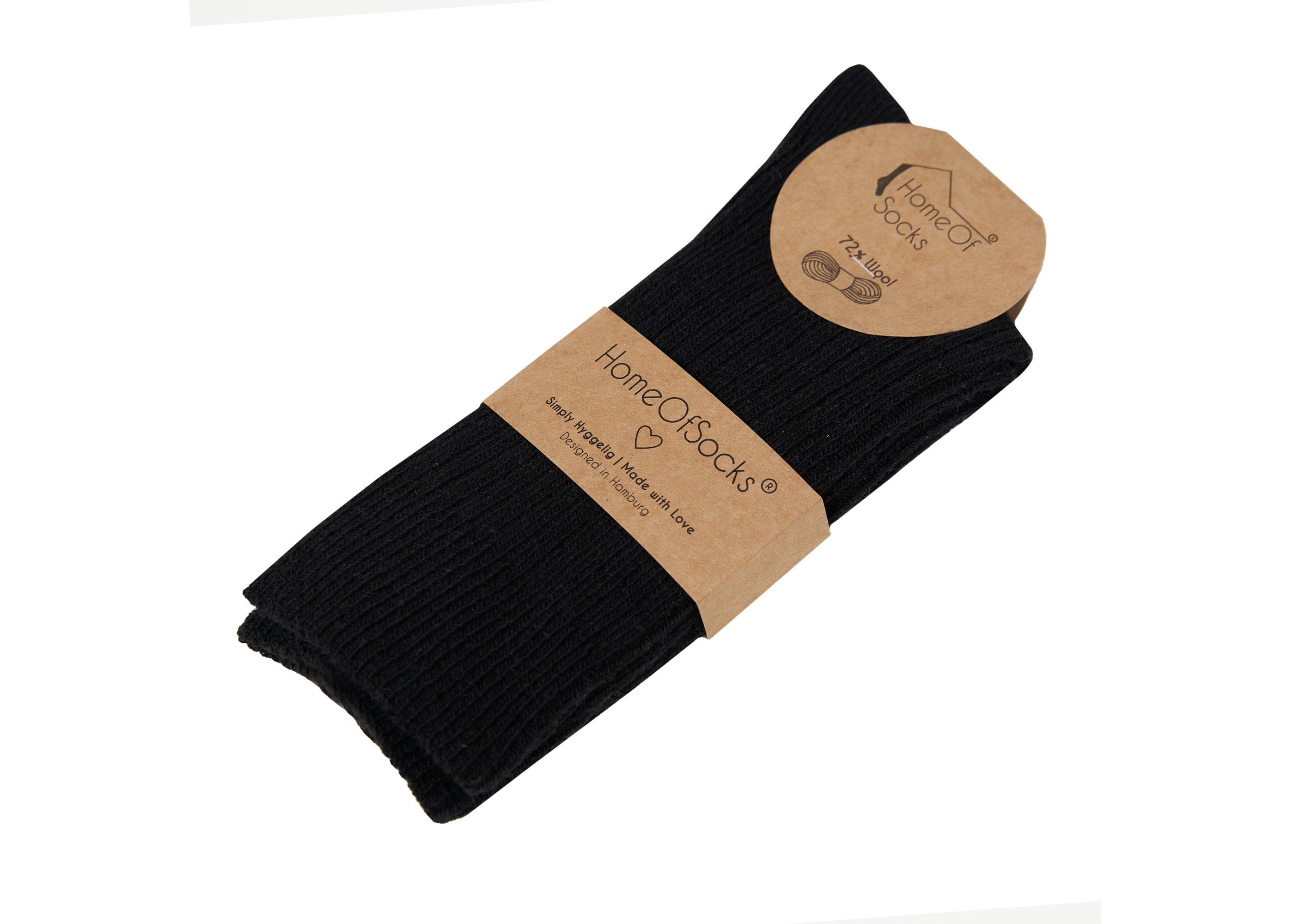 HomeOfSocks Socken Druckarm Wollanteil 72% Hochwertige Wollsocken Dünne Bunt Uni Schwarz Dünn Bunte mit Wollsocken