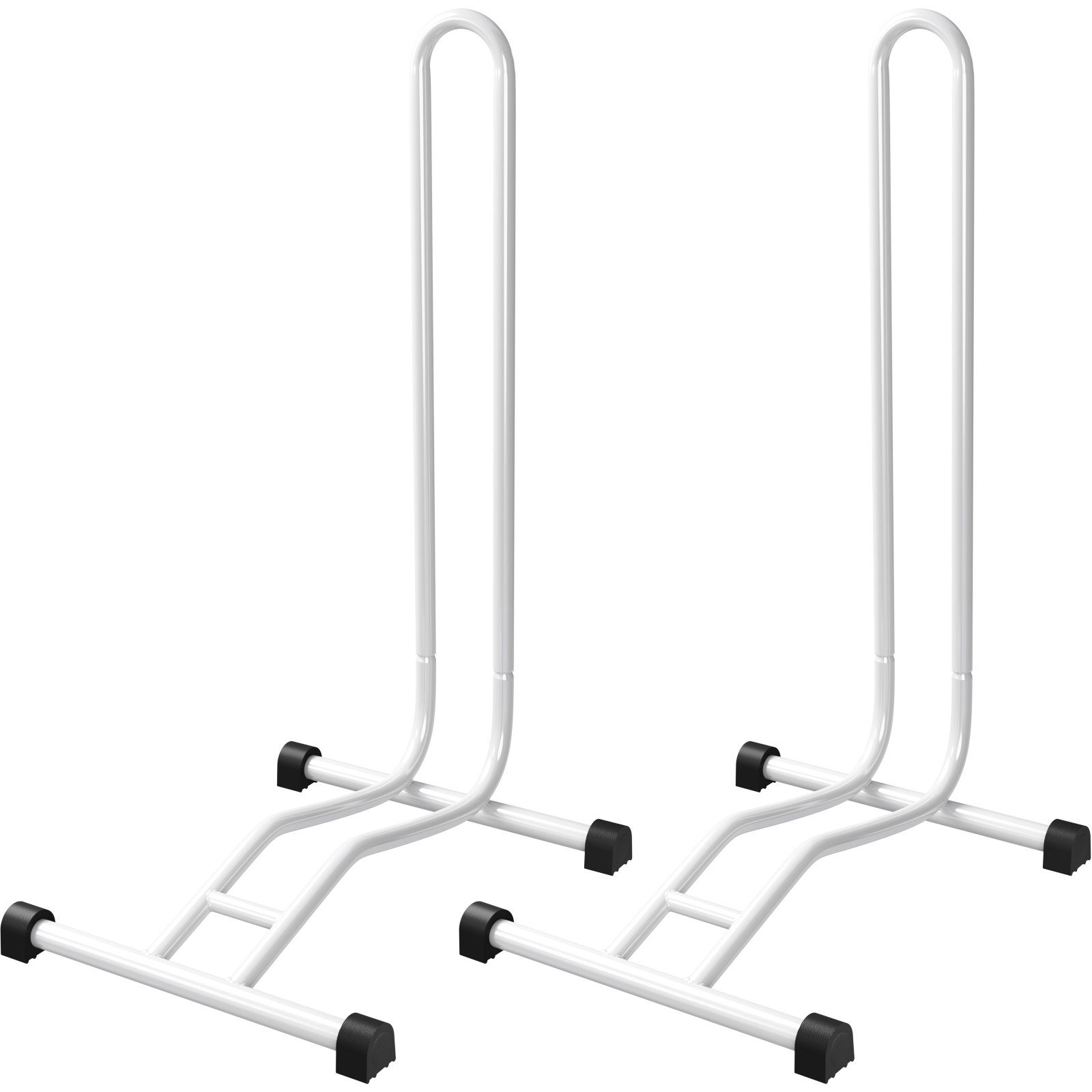 Fahrradhalter 2 x Fahrradständer - Stahl - Farbe weiß
