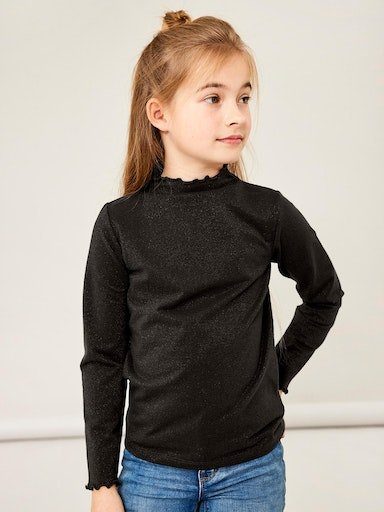 NKFRIKORT LS Langarmshirt black NOOS It SLIM TOP Name