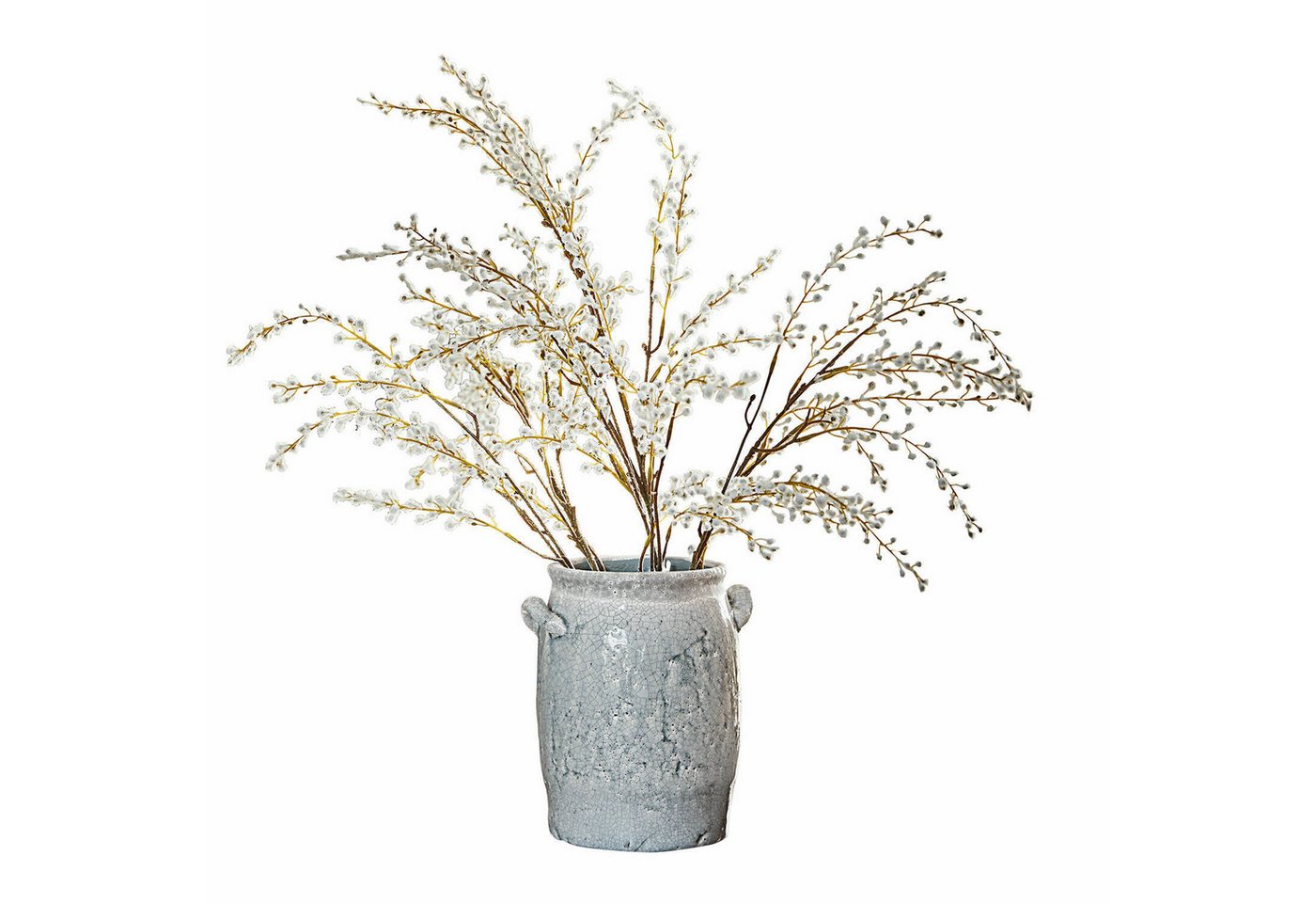Kunstblume Deko-Zweige 3er Set Palmyra weiß/braun, Mirabeau, Höhe 81.0 cm