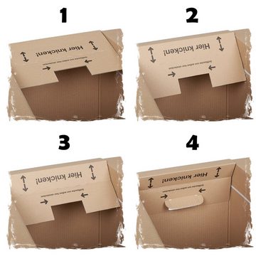 KK Verpackungen Aufbewahrungsbox (Spar-Set, 10 St., 10er-Set), Umzugskartons Umzugskiste Bücherkarton 2-wellig in Profiqualität Braun