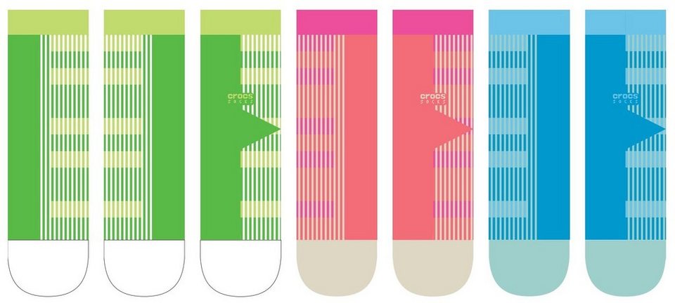 Crocs Freizeitsocken Crocs Socks Split Stripe Ankle (3-Paar) in modischen  Farbkombis