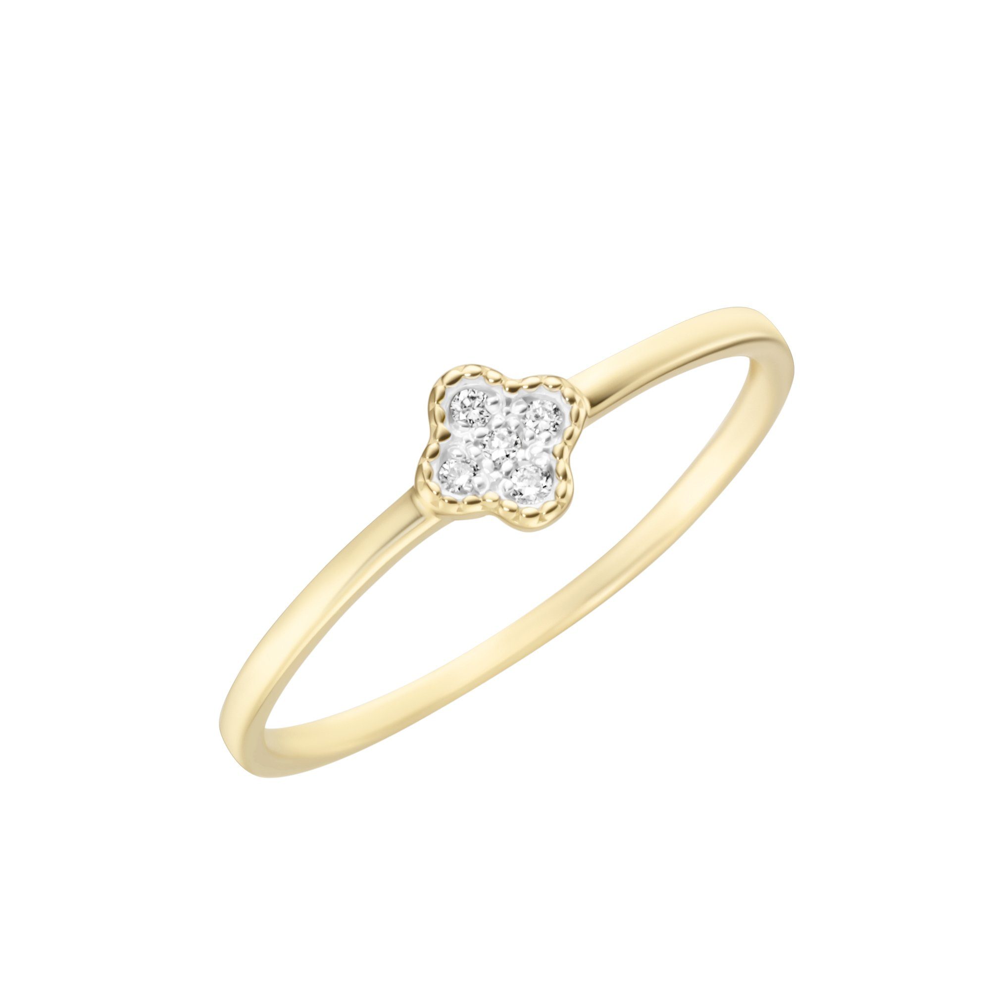 Luigi Merano Fingerring Oberteil Blüte, mit funkelnden Brillanten, Gold 585 günstig online kaufen