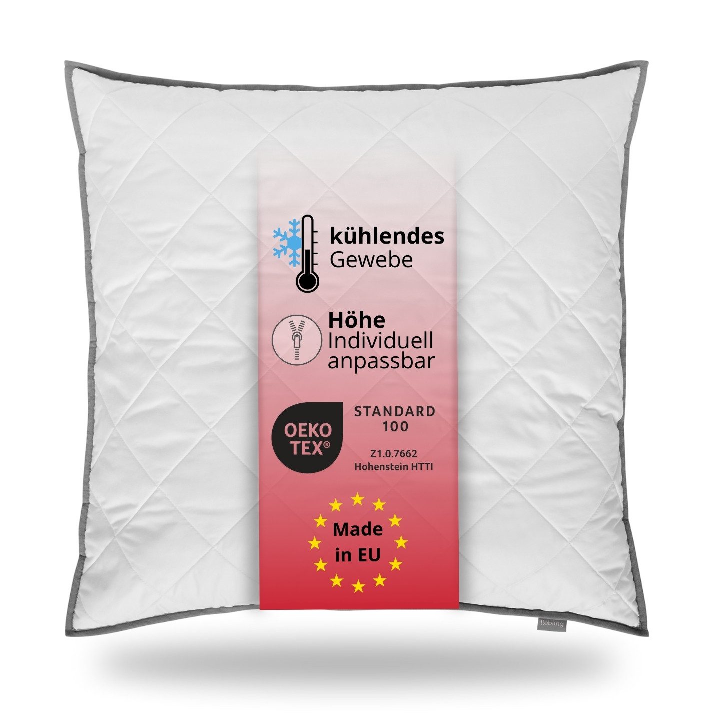 liebling Kopfkissen mit Top Cool Gewebe, Füllung: 100% Polyester (Hohlfaser), Made in EU