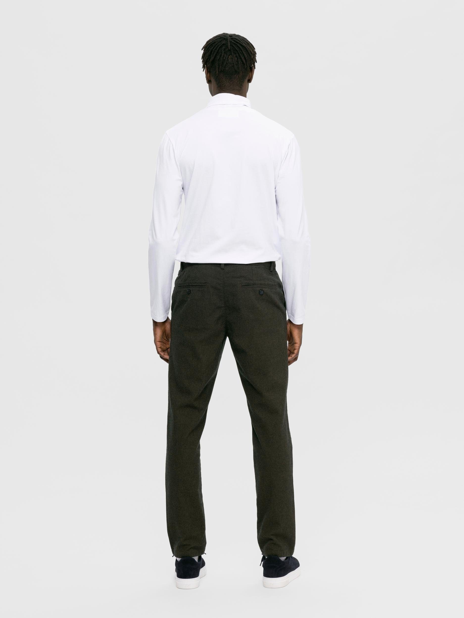 CHINO FIT Chinohose SELECTED HOMME BRUSHED forest SLIM night 175