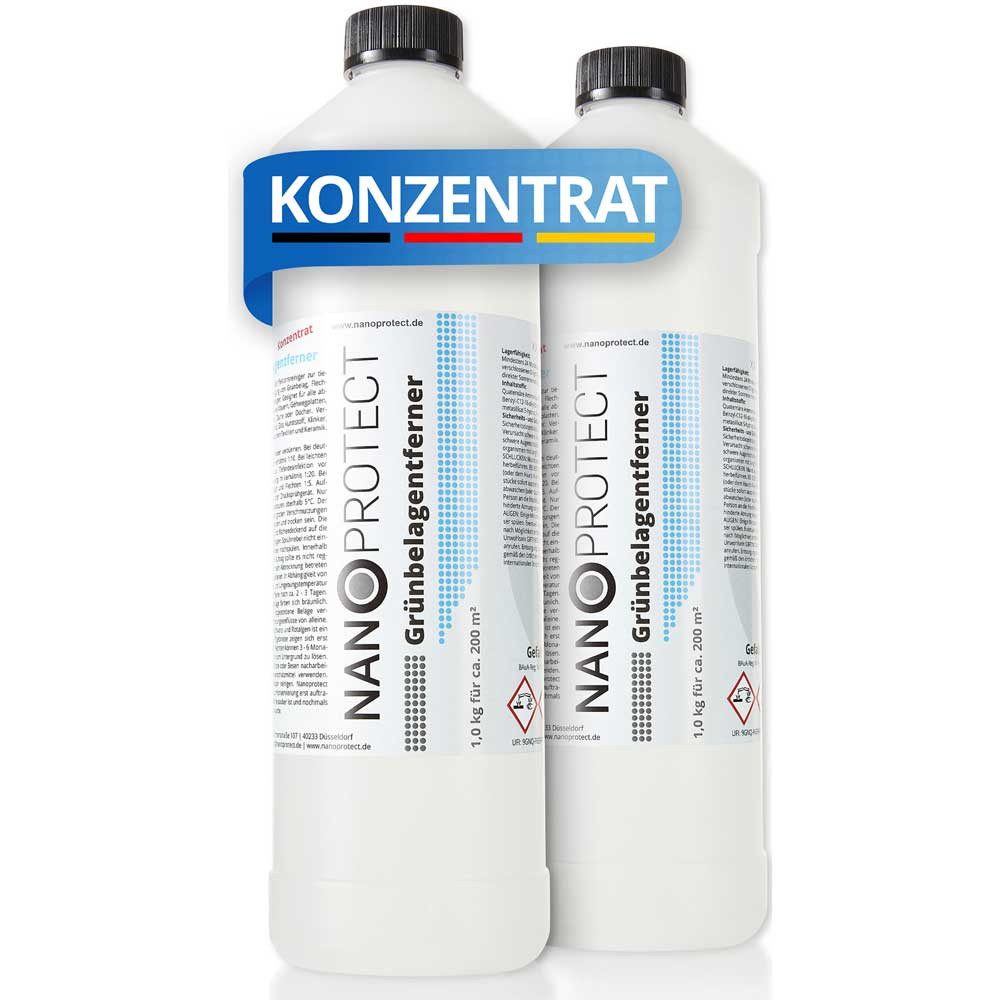 Nanoprotect Grünbelagentferner Grünbelagentferner (Selbsttätige Reinigung ohne Hochdruckreiniger oder schrubben, [- Pfotenfreundlich)