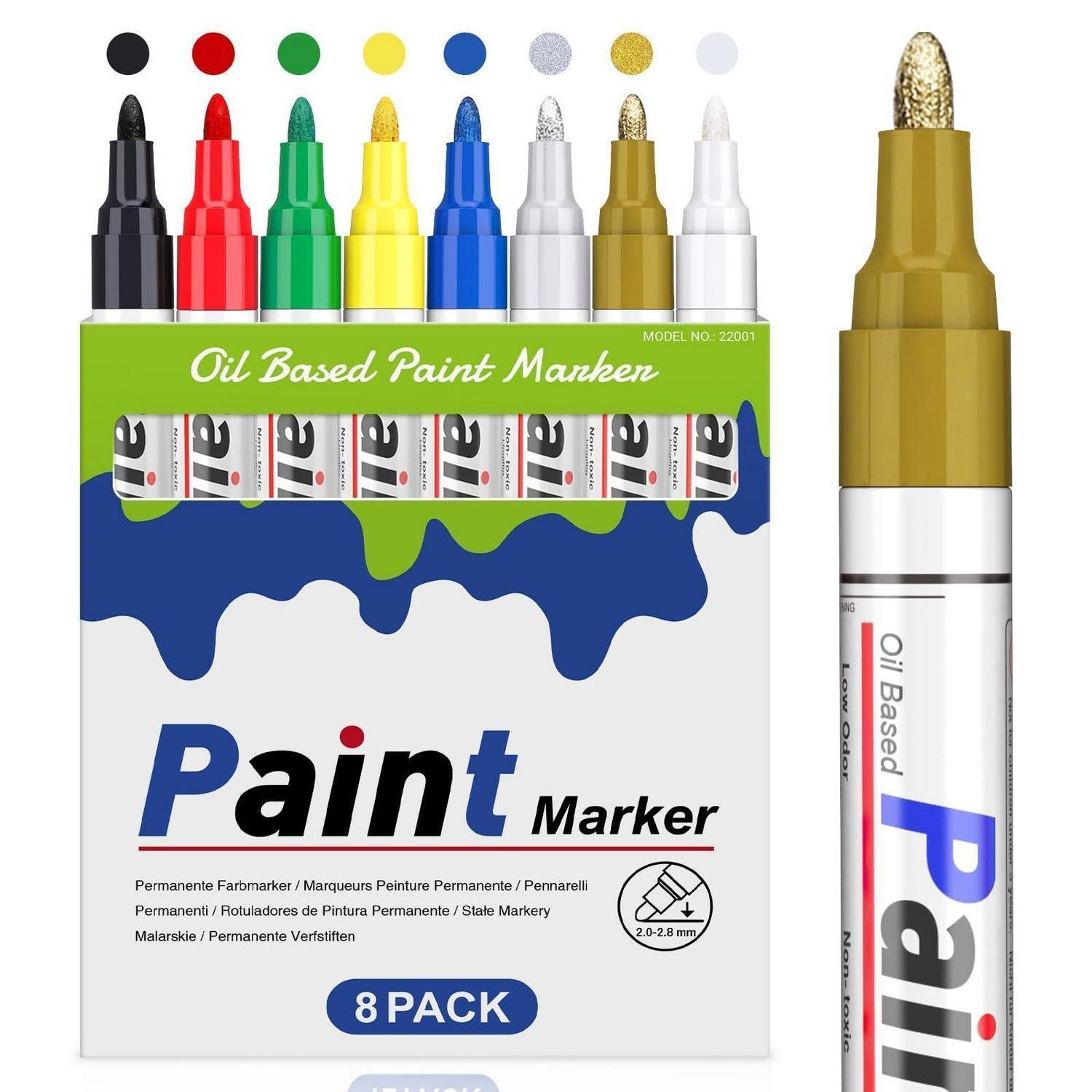 LuxusKollektion Permanentmarker Permanent Marker Set 8 Farben Wasserfest