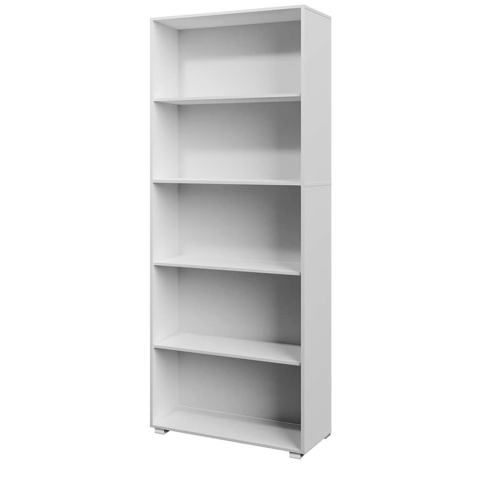 Casaria Bücherregal Vela, Weiß Holz 5 Fächer 190x60x28cm Wand Standregal Bü günstig online kaufen