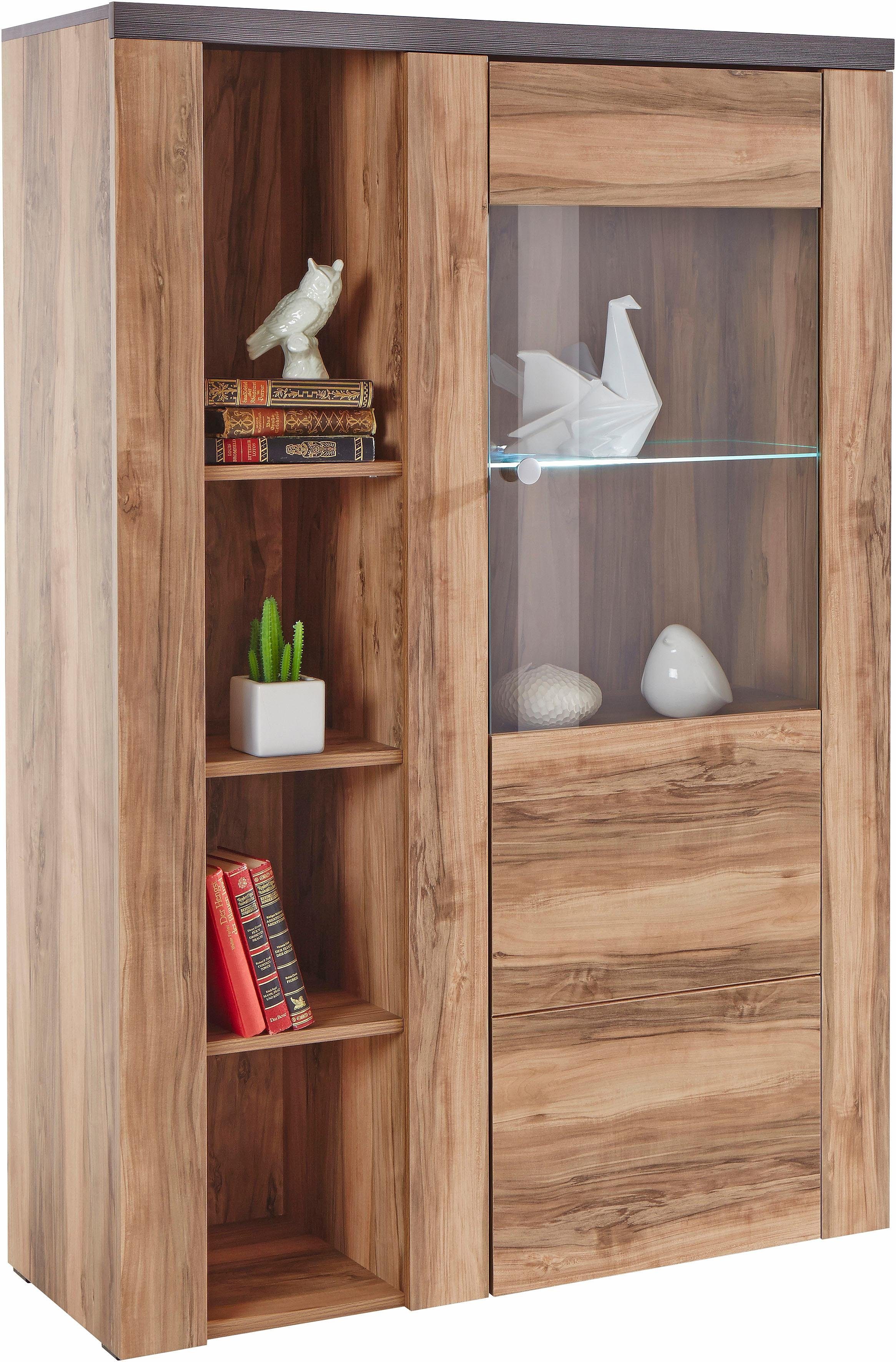 OTTO home Vitrine Larona, zeitlose Glasvitirne, Hochschrank Höhe 145 cm Stauraumvitrine mit dekorativer Rahmenoptik