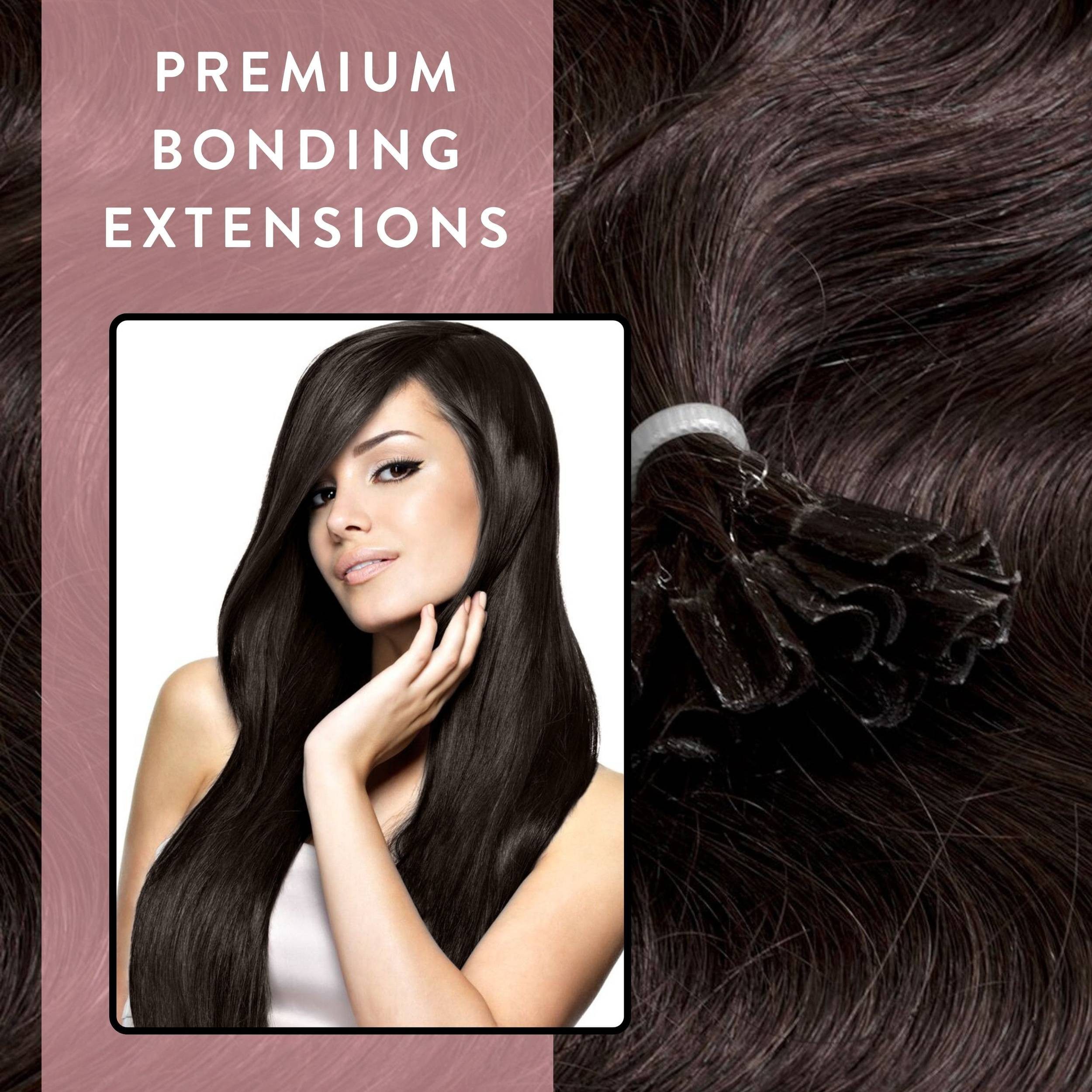 hair2heart Echthaar-Extension Premium Bondings gewellt #5/0 Hellbraun 40cm
