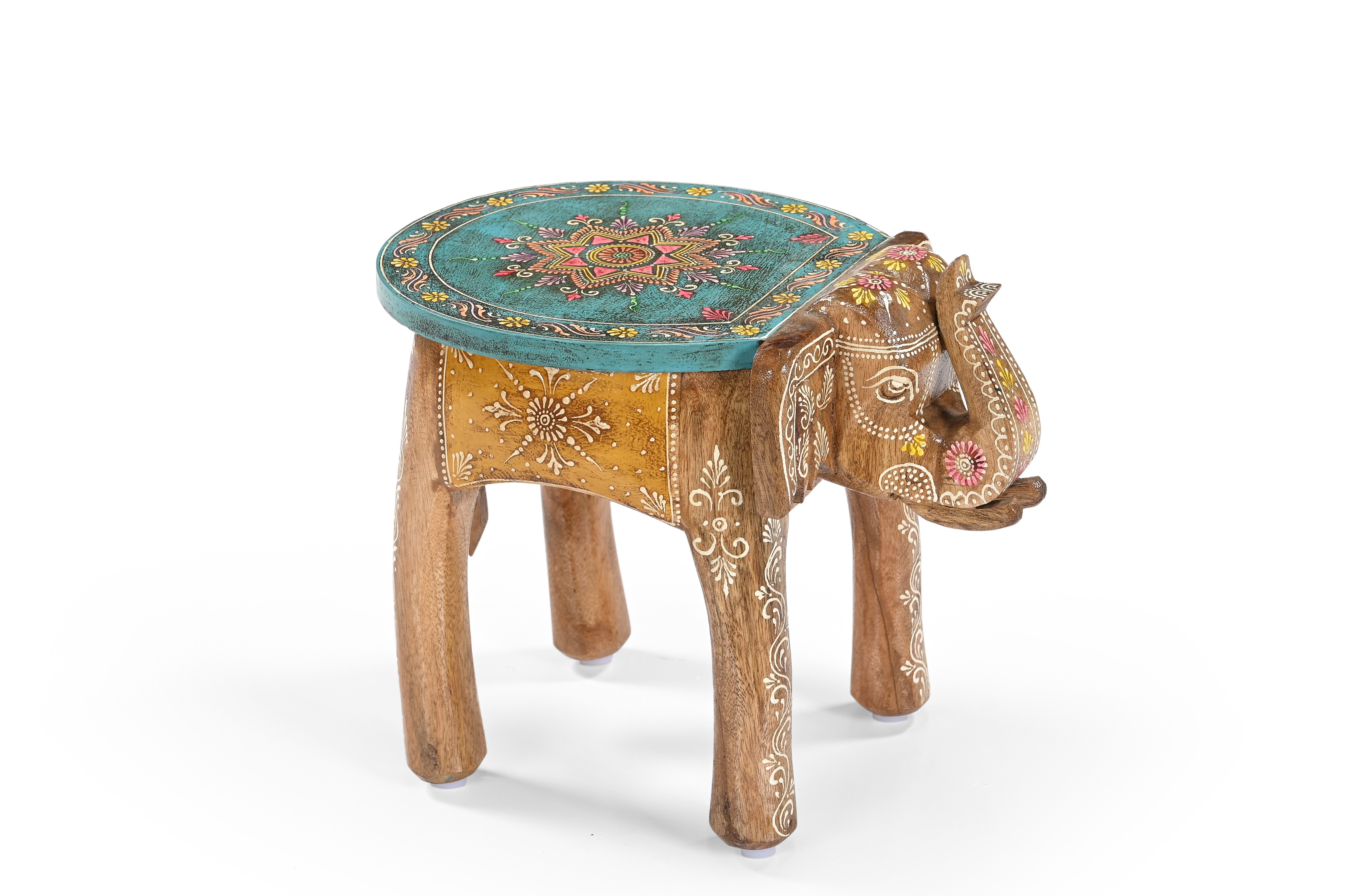 iAnanas Beistelltisch Orientalischer Elefantentisch Holz Dekotisch, Boho, Ethno & Vintage Flair