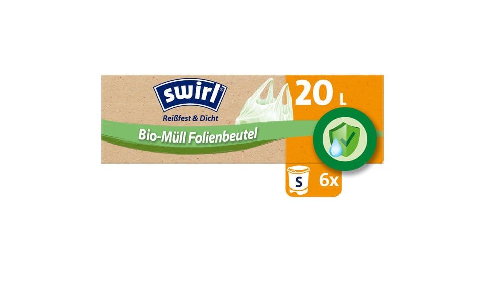 Swirl Müllbeutel Swirl Bio-Müll-Folienbeutel mit Tragegriff 20 L 6