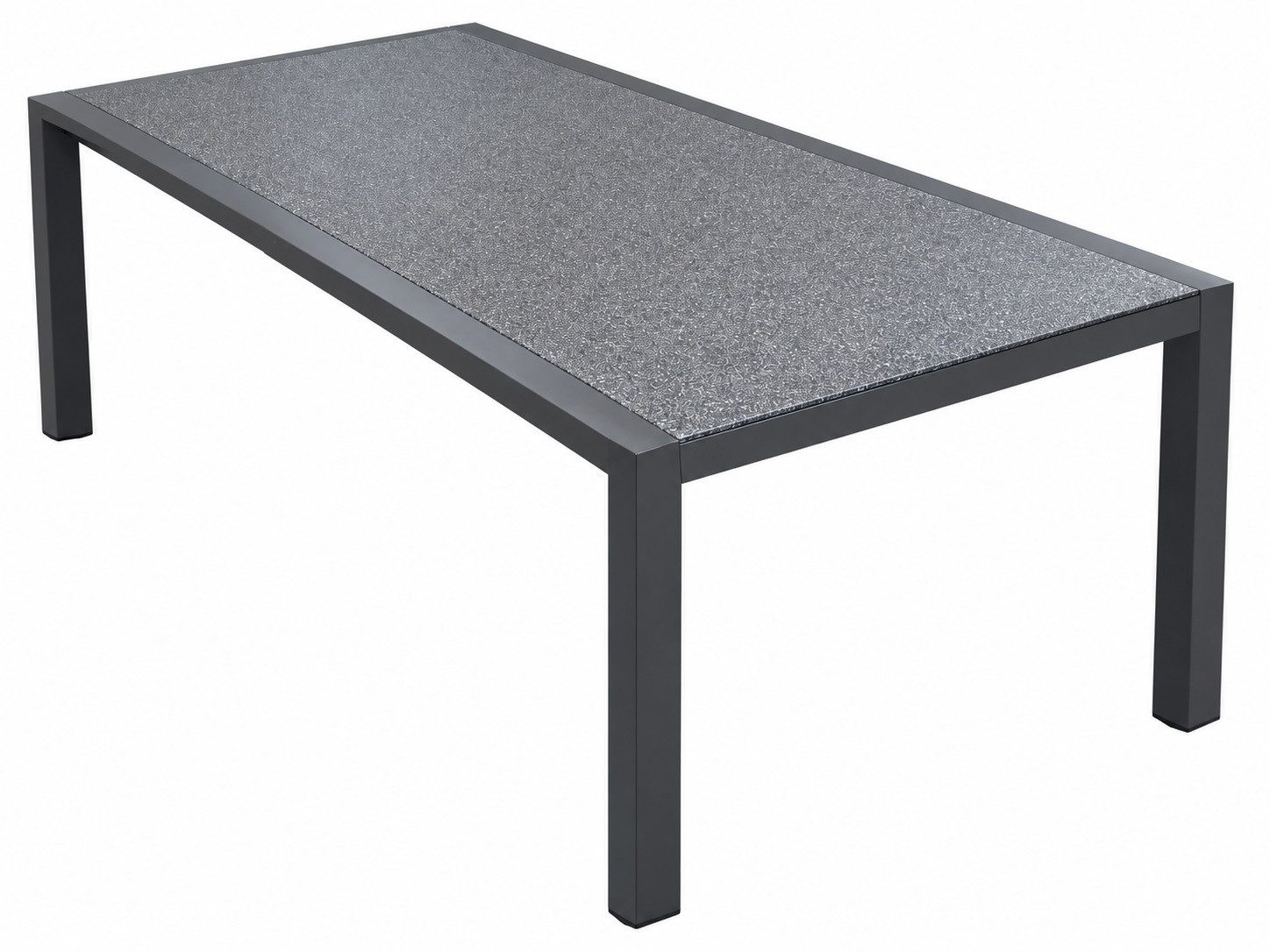 SonnenPartner Gartentisch Rondo 180 x 100 cm Alu mit Spraystoneplatte (Spar-Set, 1-St., 1 Tisch), Tischplatte aus Spraystone Füße mit Niveauausgleich