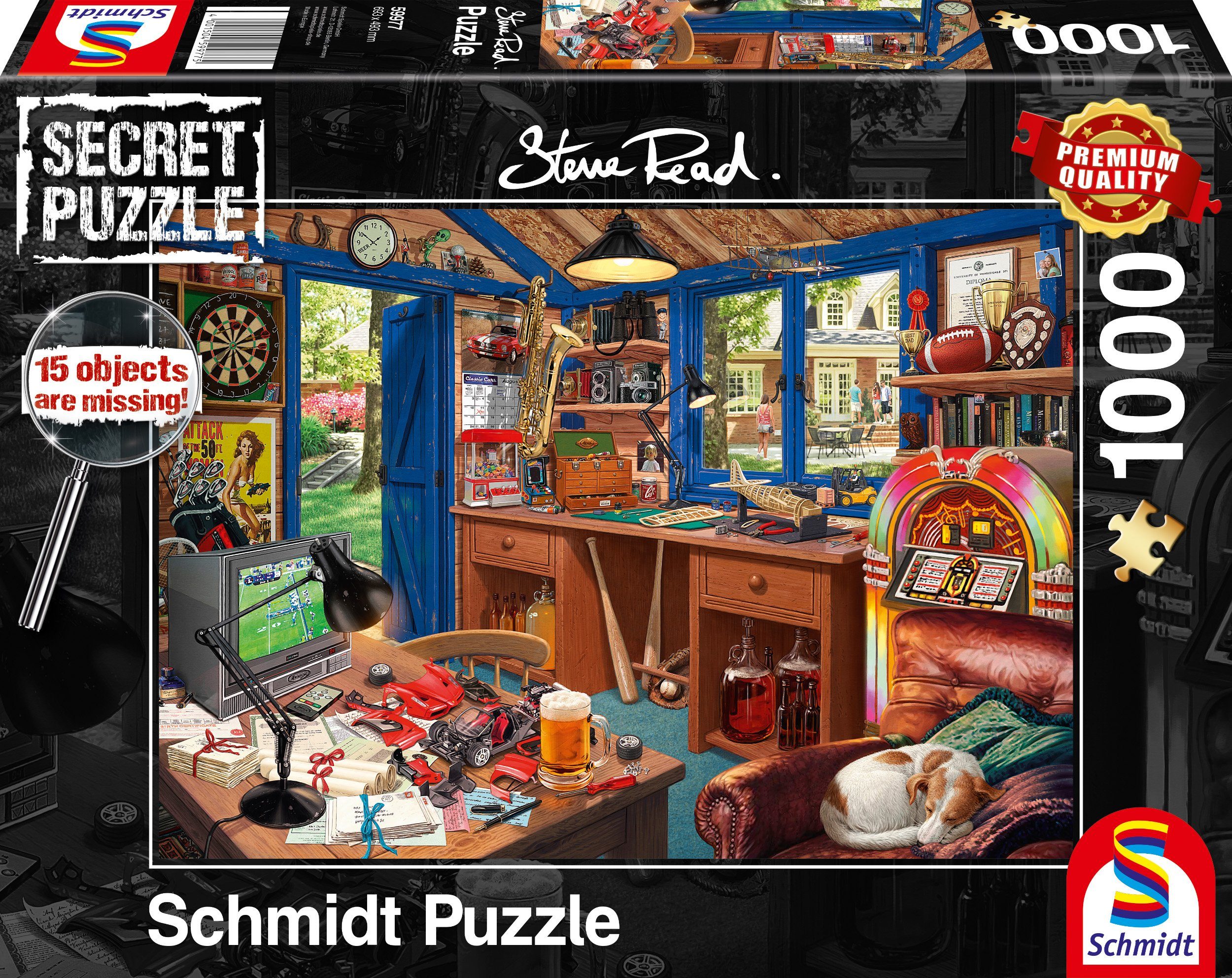 Schmidt Spiele Puzzle Secret Puzzle, Vaters Werkstatt, 1000 Puzzleteile, Made in Europe