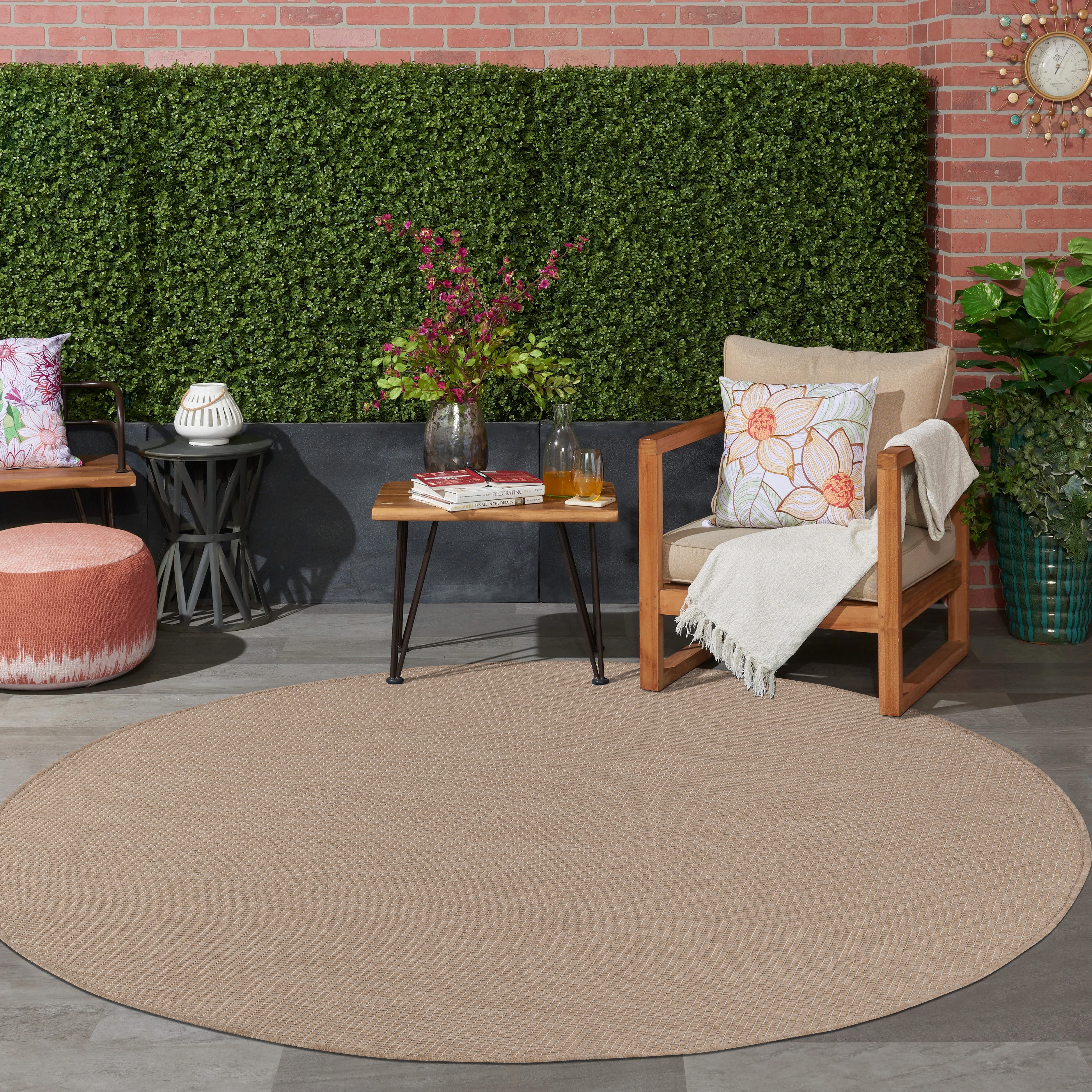 Jimri Outdoorteppich Key West, Rund, Outdoor Teppich Balkonteppich Terassenteppich