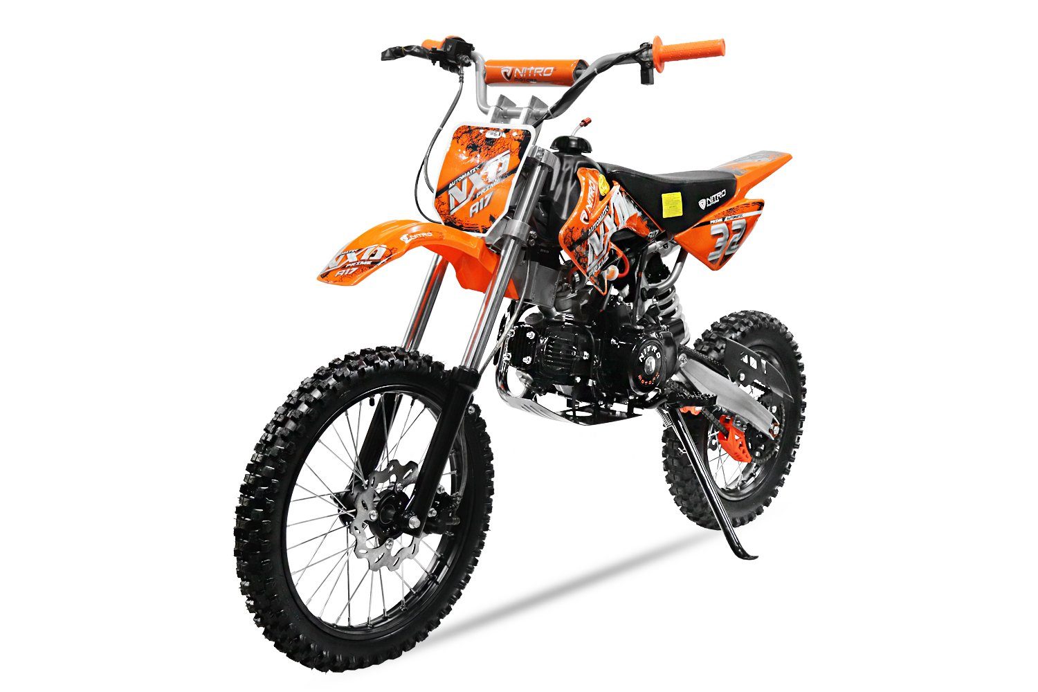 Nitro Motors Dirt-Bike 125cc Automatik Dirtbike A17 NXD 17/14" E-Starter Pitbike Crossbike, 1 Gang, Automatikschaltung