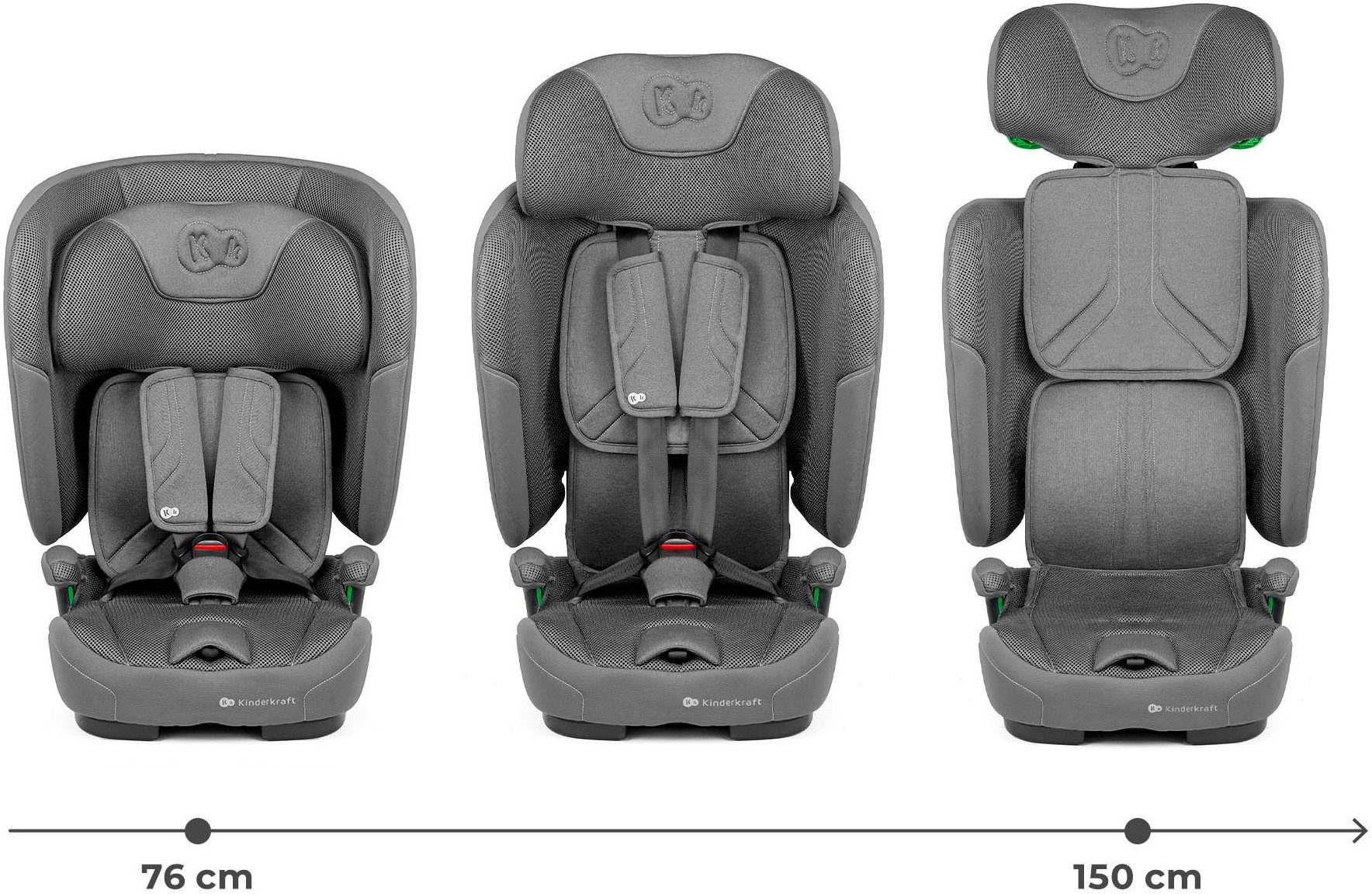 Kinderkraft Autokindersitz FIX2GO, ab: 15 Monaten, bis: 12 Jahren, ab: 76 cm, bis: 150 cm