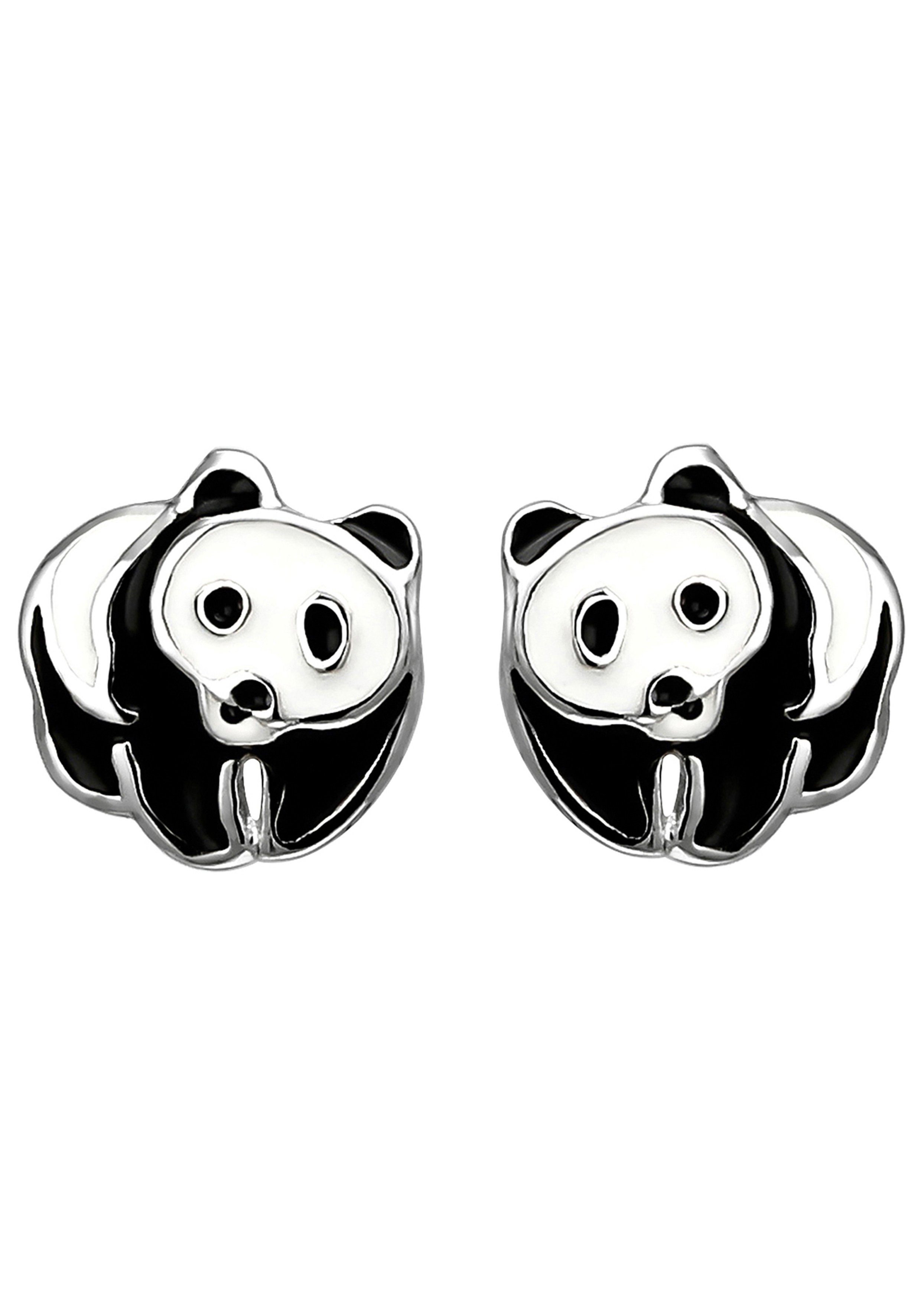 Silber 925 Panda, JOBO Ohrstecker Paar