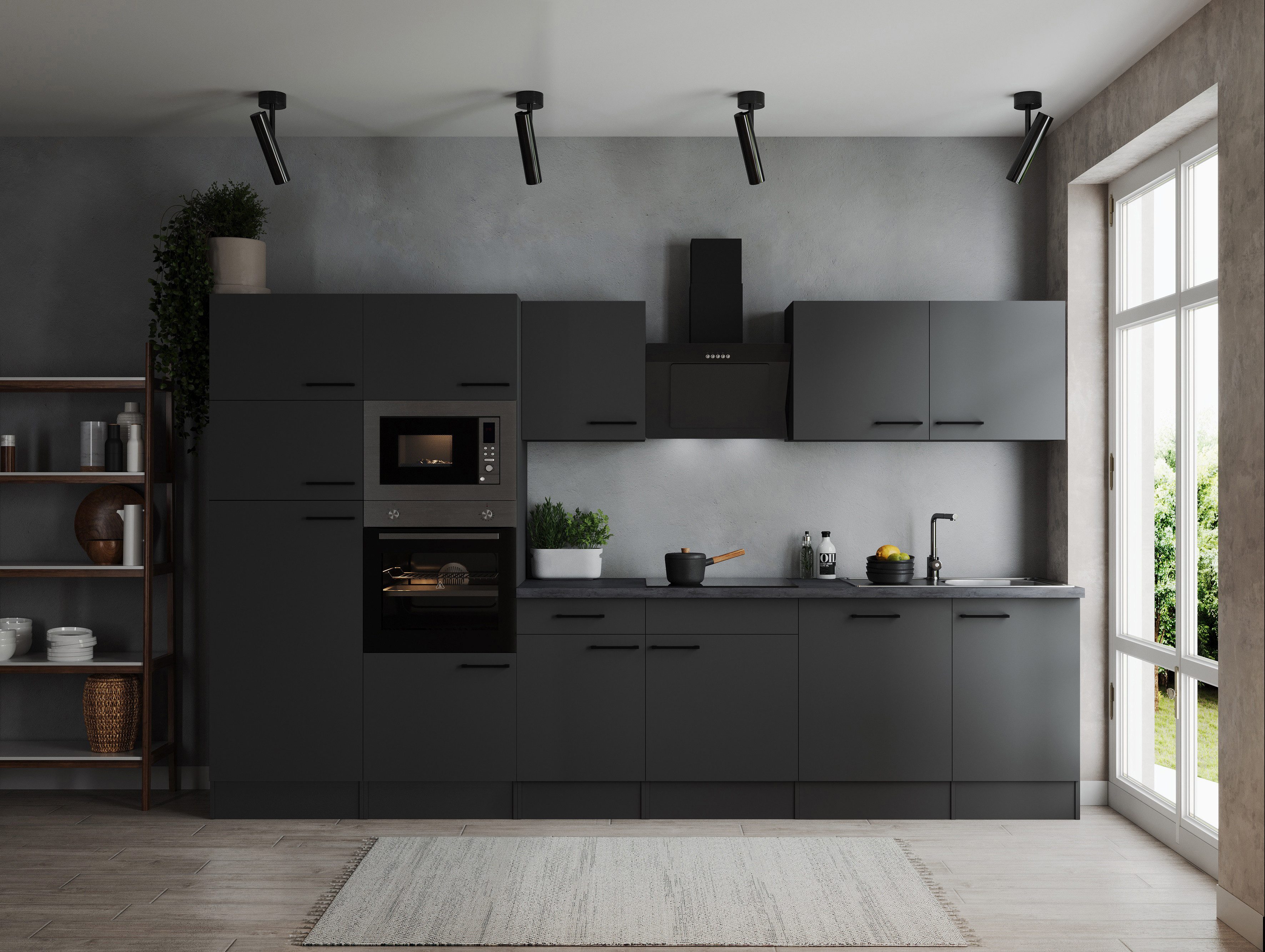 RESPEKTA Küchenzeile Oliver, Breite 340 cm, 90 cm Arbeitshöhe, in exklusiver Konfiguration für OTTO