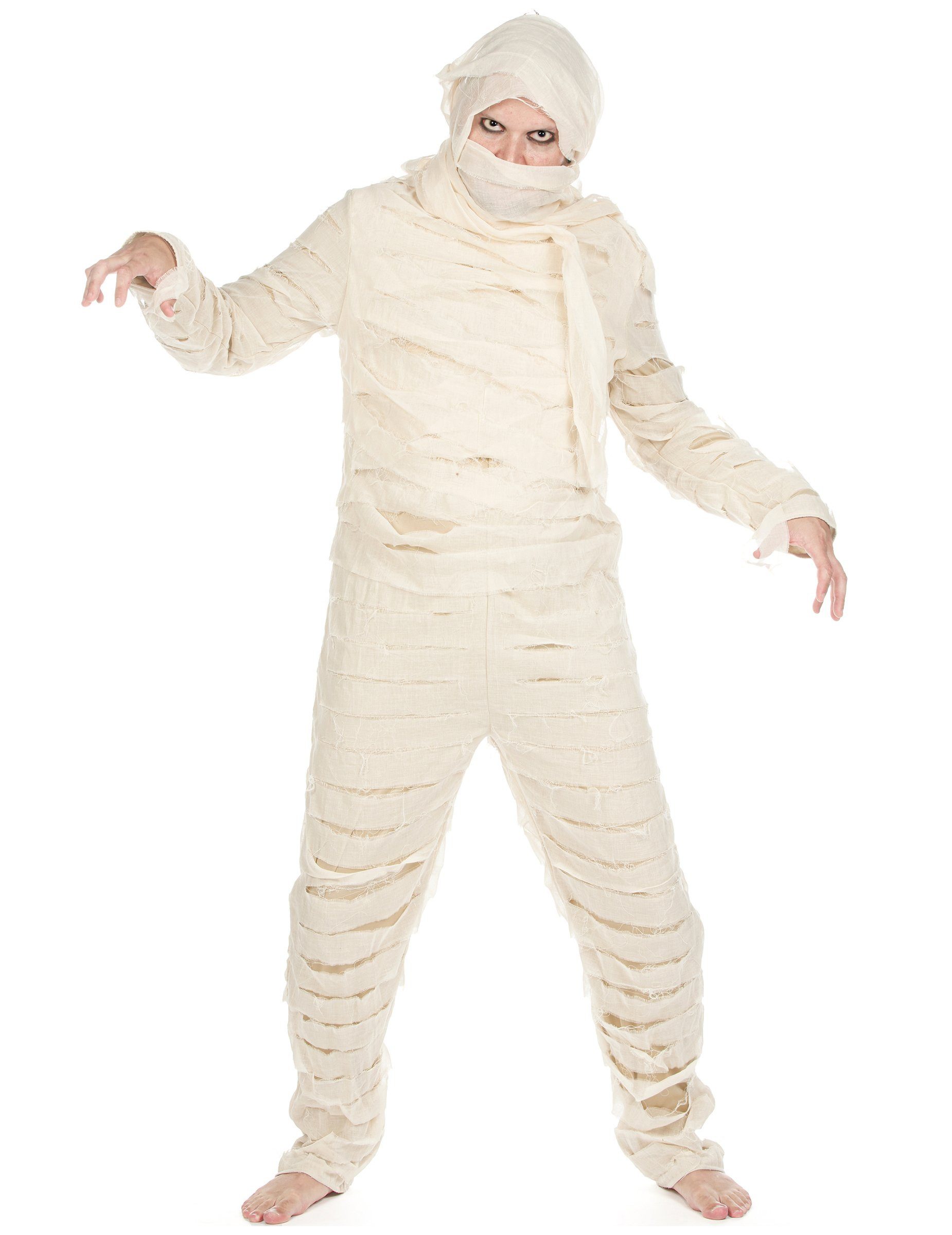 JADEO Zombie-Kostüm Mumien-Kostüm für Erwachsene 2-teilig weiß-beige