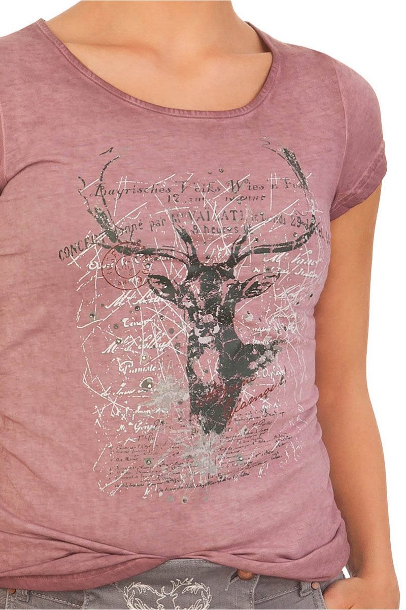 MarJo Trachtenshirt Trachtenshirt Damen - MICHAELA - mauve