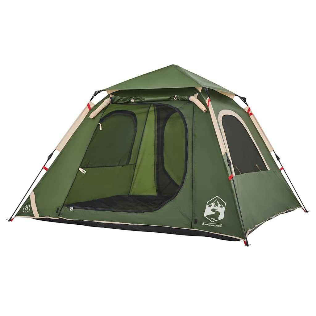 furnicato Faltzelt Campingzelt Kuppel 210x210x140 cm Grün, (1 tlg), Familienzelt für 4 Personen mit E-Anschluss und Quick-Release-System
