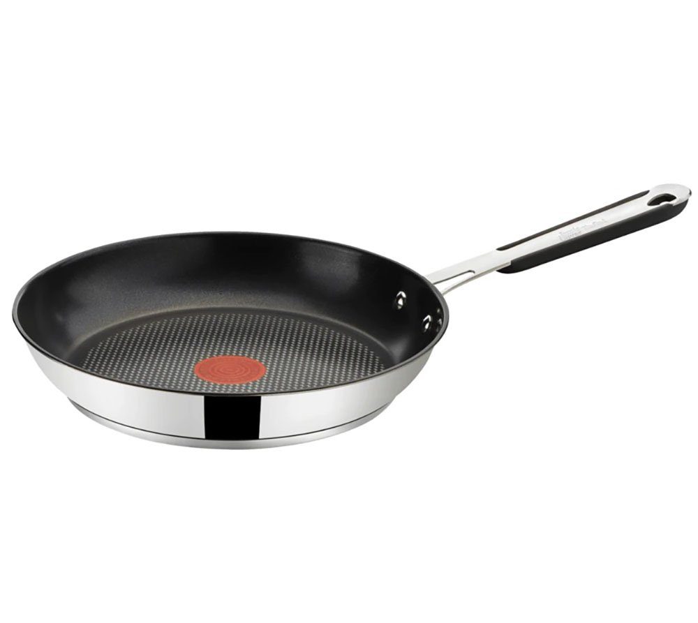 Tefal Bratpfanne Tefal by Jamie Oliver Edelstahl Pfanne 28cm & 24cm Hochglanzpolierter Edelstahl Induktionsgeeignet für alle Herdarten, Edelstahl
