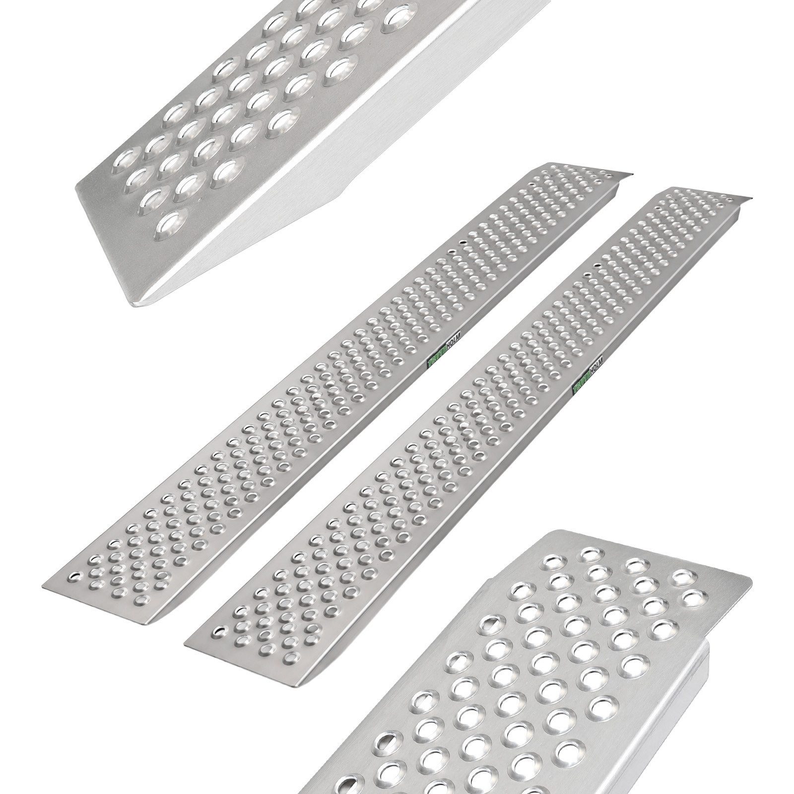 TRUTZHOLM Auffahrrampe starr 2x Länge 200 cm Tragkraft 400 kg Alu Verladerampe profiliert (2er Set, 2-St), gebördelte Lauffläche, stabile Konstruktion
