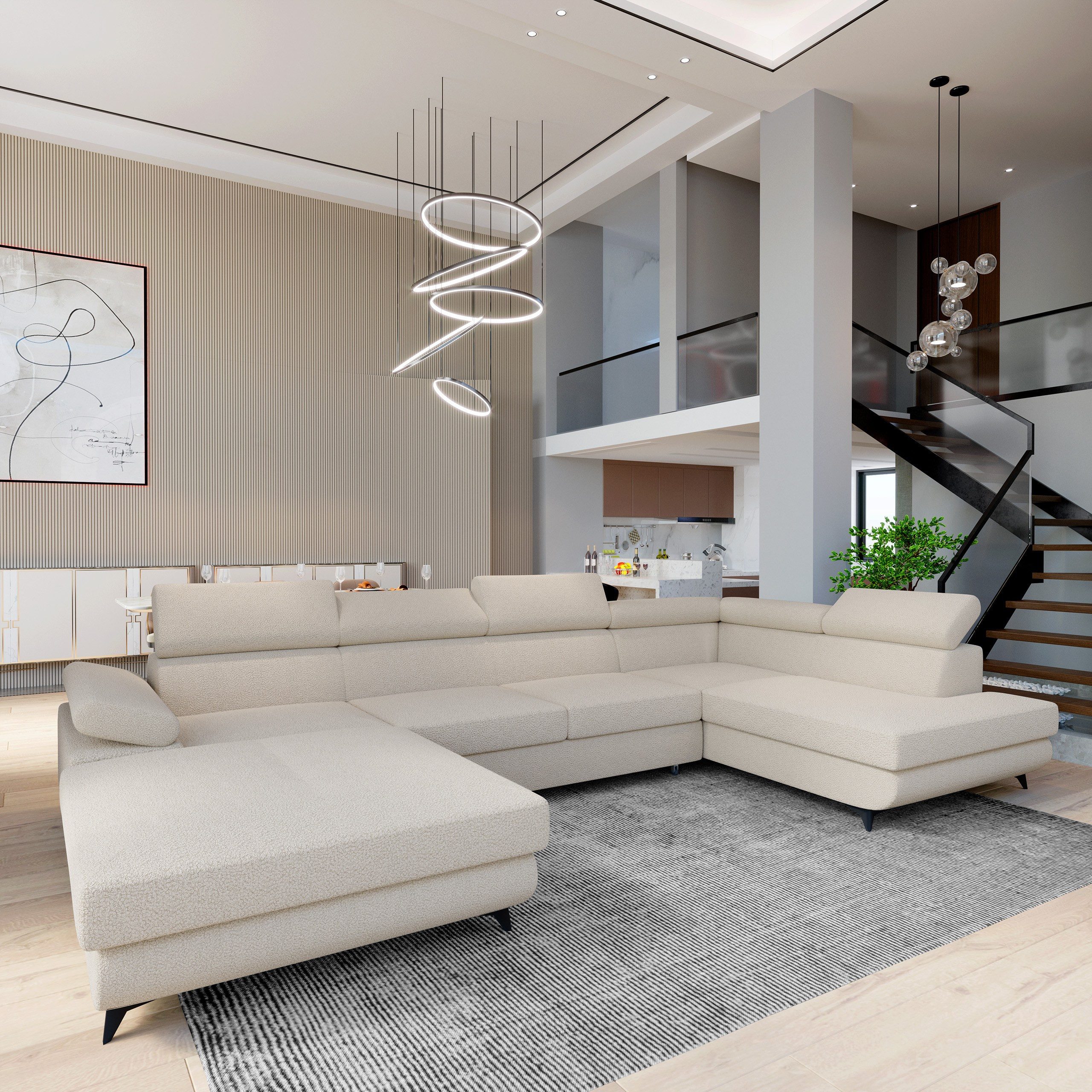 Masseno Ecksofa RUBANO mit Schlaffunktion U-Form, günstig online kaufen