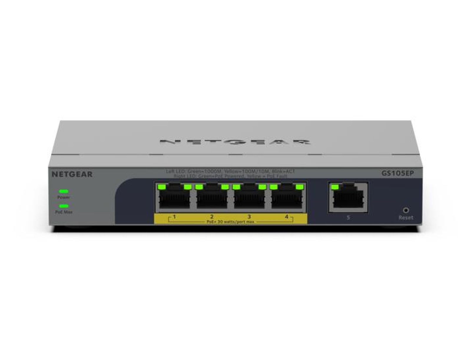 NETGEAR Easy Smart GS105EP - Switch - L3 - Smart - 1 x 10/100/1000 + 4 x 10/10 Netzwerk-Switch