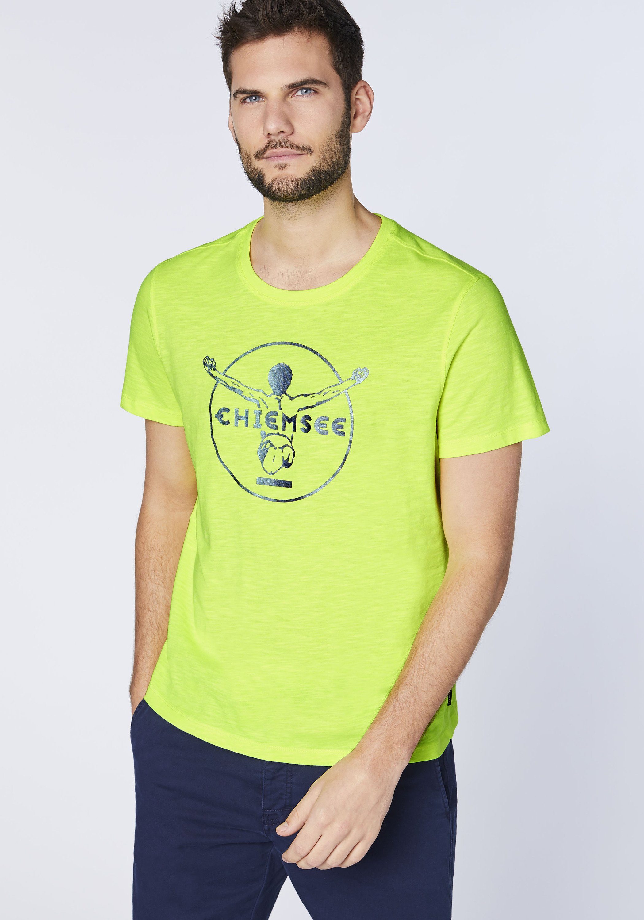 Yellow mit Print-Shirt Chiemsee 1 Safety Label-Symbol gedrucktem T-Shirt