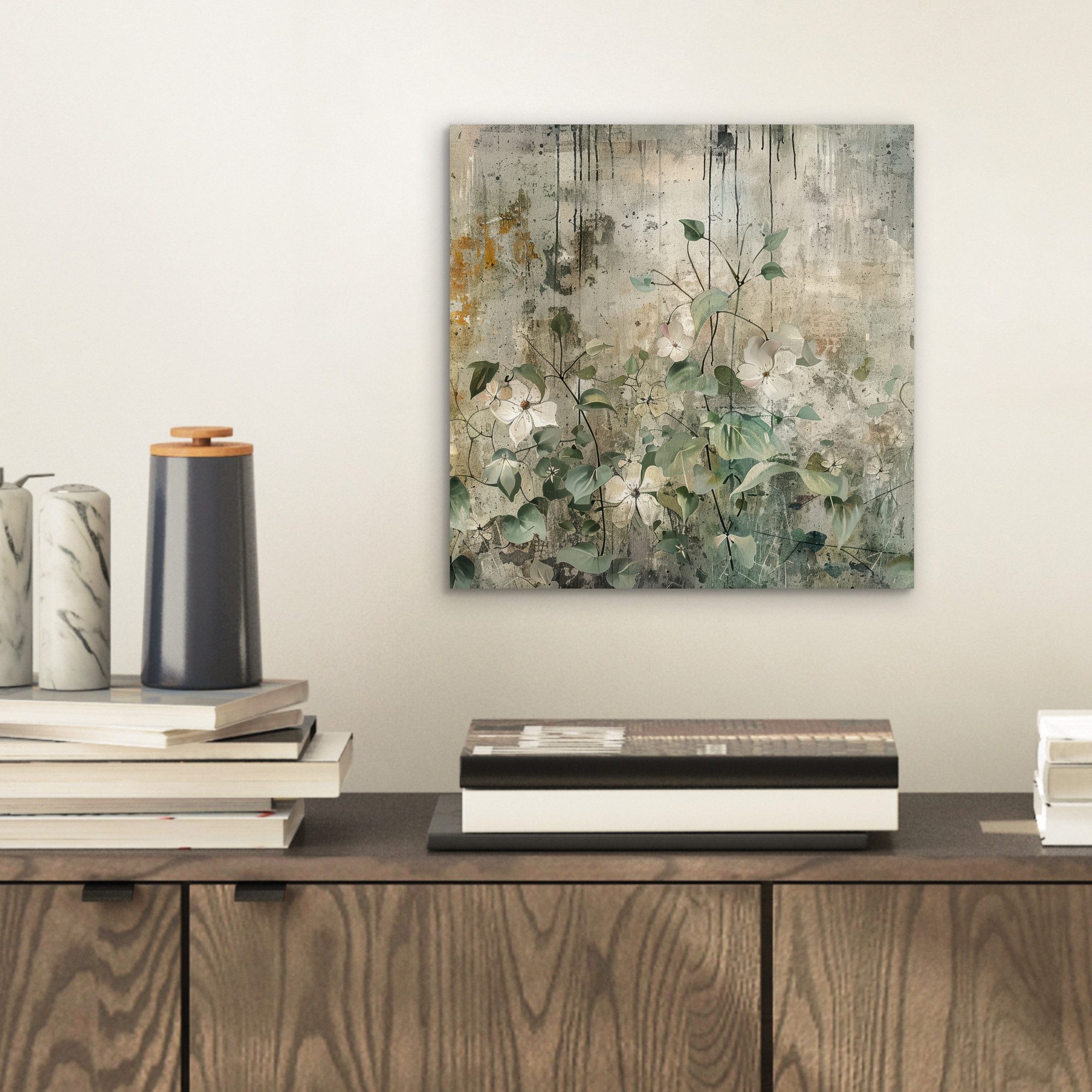 MuchoWow Metallbild Blumen - Blätter - günstig online kaufen