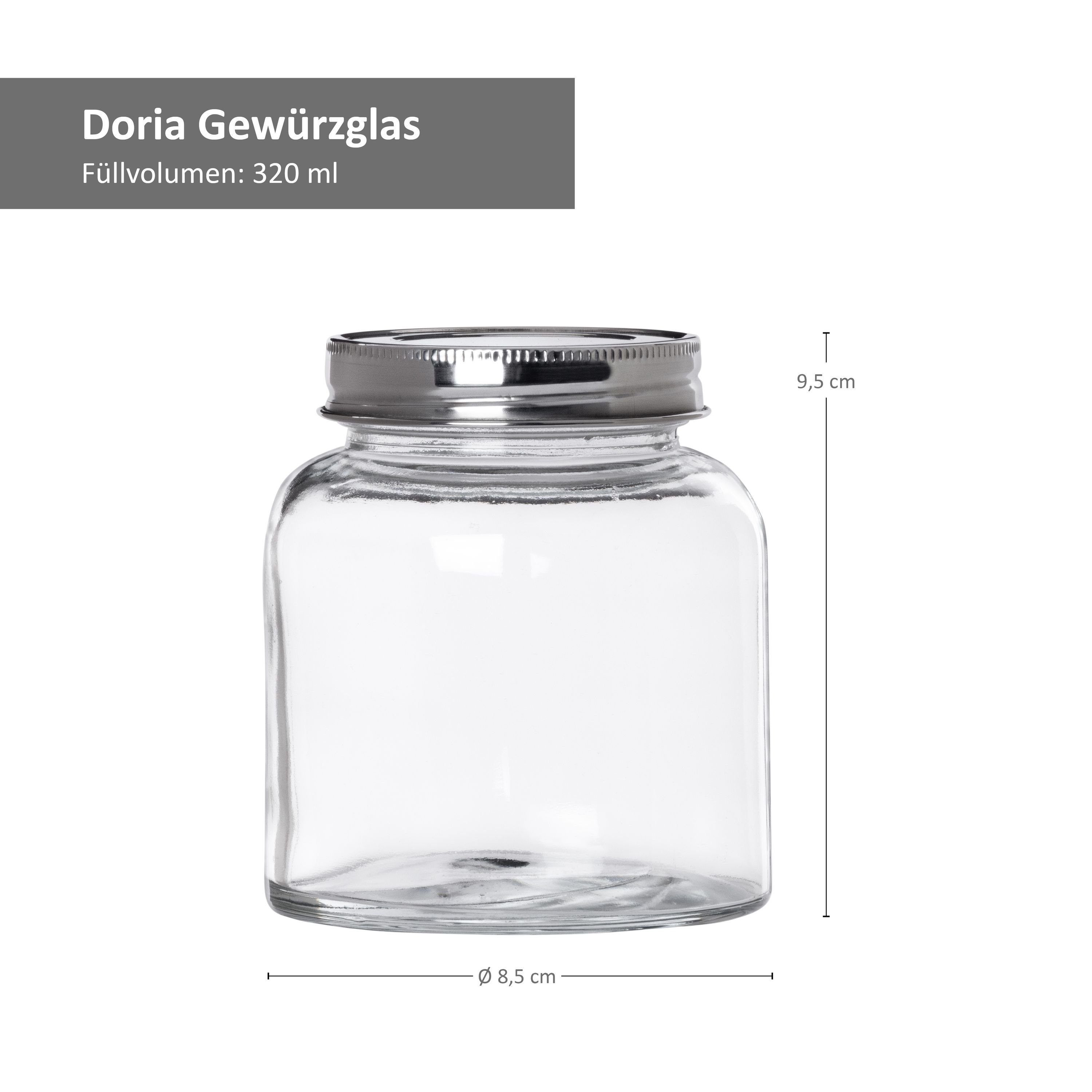 520ml Doria 4x Vorratsglas 8er 320ml, Set + Vorratsglas Glas 4x MamboCat