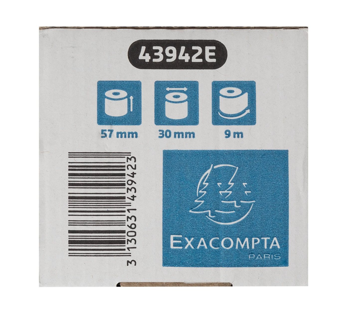 Thumbnail - EXACOMPTA Endlospapier 120x Thermorolle Kartenzahlung 57x30mm 9m 1-lagig 52g/m2 Weiß 43942E, Rollen Thermisches Papier