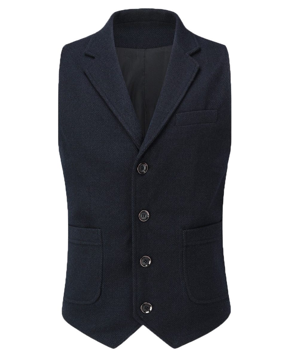 Herren Business Anzugweste Tweed - Smokingweste Normale Passform | Mit Verstellbaren Rückengurten