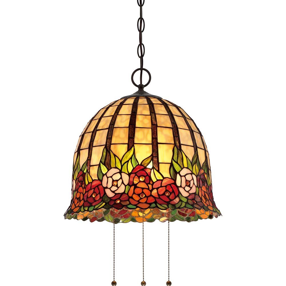 Elstead LIGHTING Pendelleuchte, Leuchtmittel nicht inklusive, Hängelampe Deckenleuchte Pendellampe Tiffany-Glas Metall Bronze 3