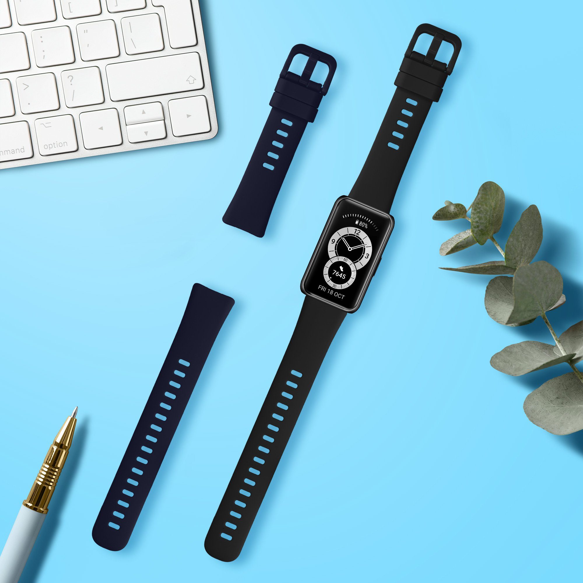 kwmobile Uhrenarmband 2x Sportarmband für Huawei Band 10 / 9 / 8, Armband T günstig online kaufen