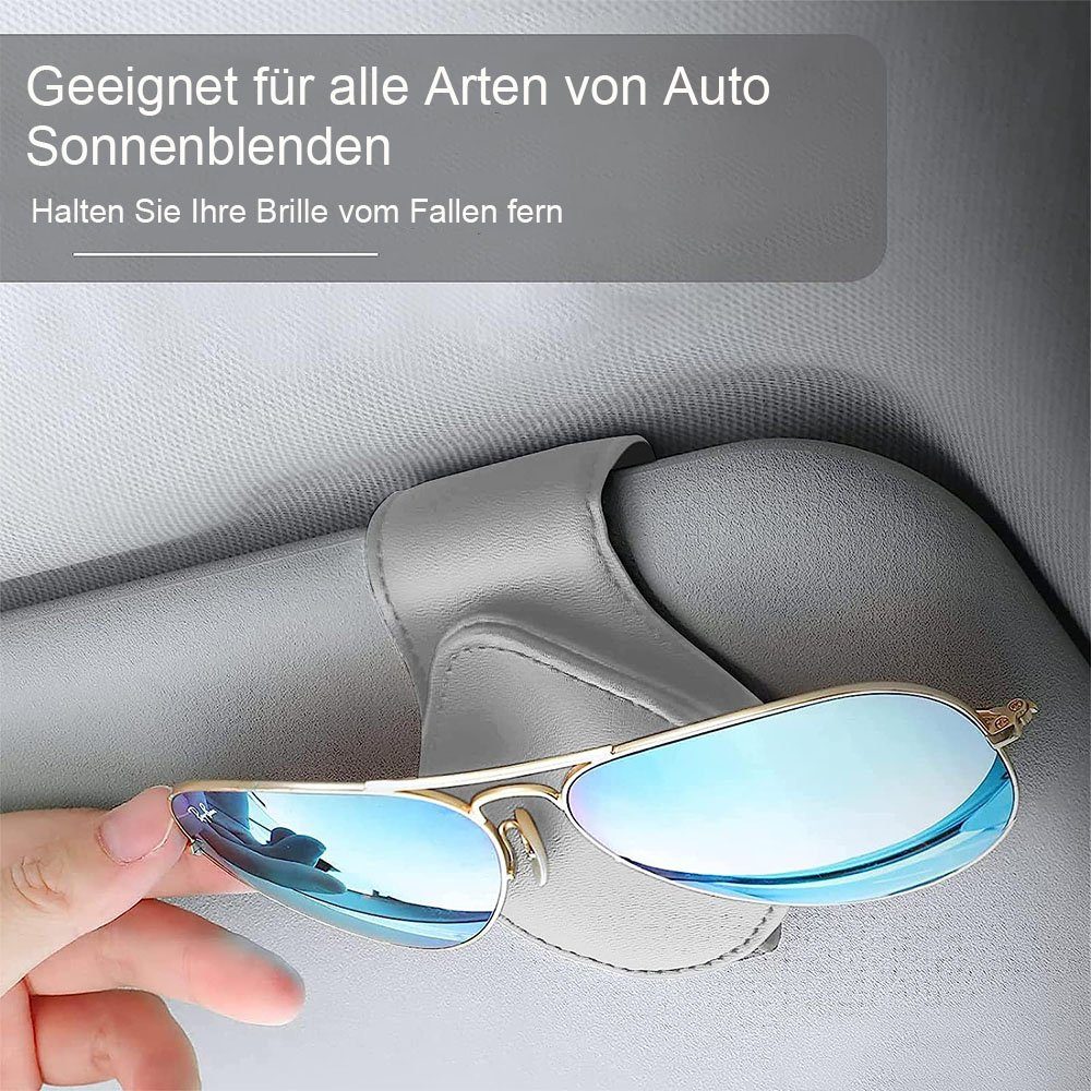 2 Pack Brillenhalter für Autovisier, Sonnenbrillenhalterung mit  Ticketkartenclip für Auto