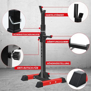 ISE Langhantelstange ISE Hantelständer mit 6 Höhenverstellbar Langhantelablage, SY-RK1001, (Set)