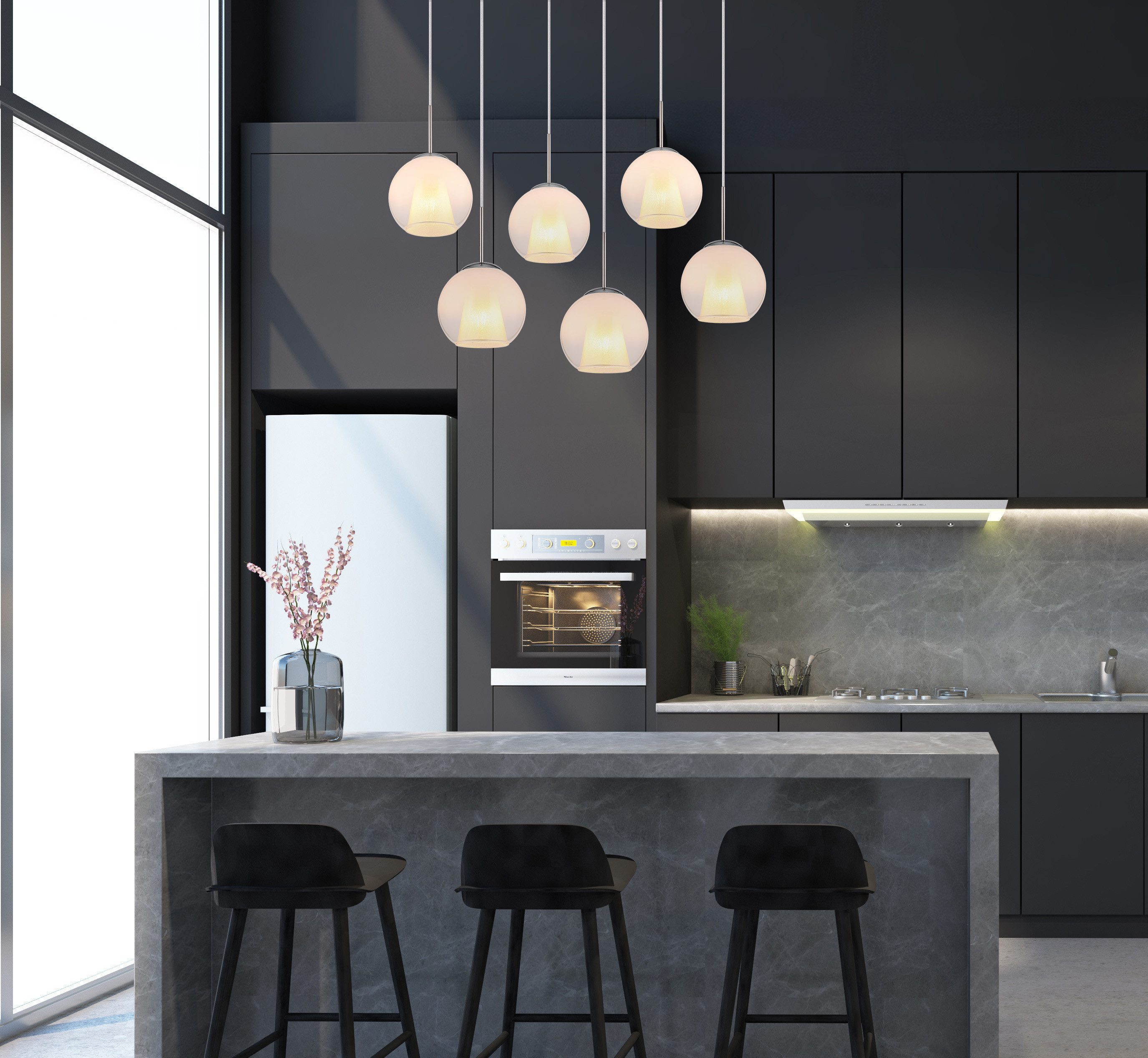 GLOBO LIGHTING Hängeleuchte BARRY, ohne Leuchtmittel, Hängelampe/Pendelleuchte/Esszimmer/Wohnzimmer/Esstisch