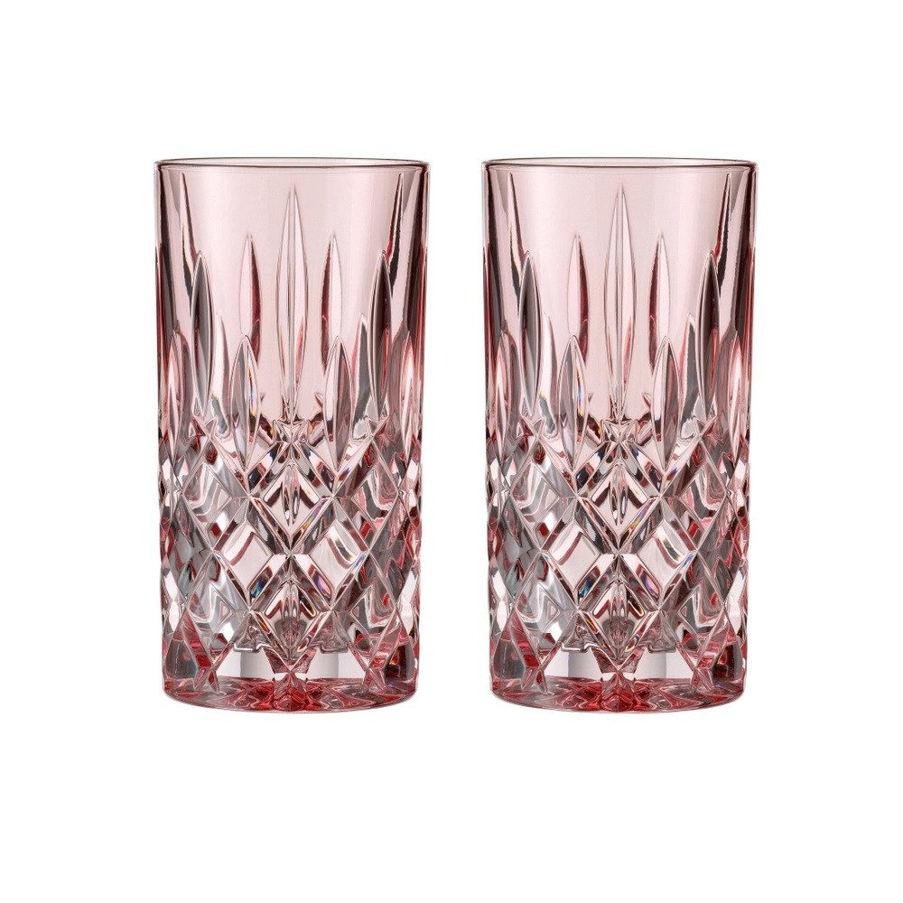 Nachtmann Cocktailglas Nachtmann Noblesse Longdrinkglas Rosč 2er Set, Kristallglas