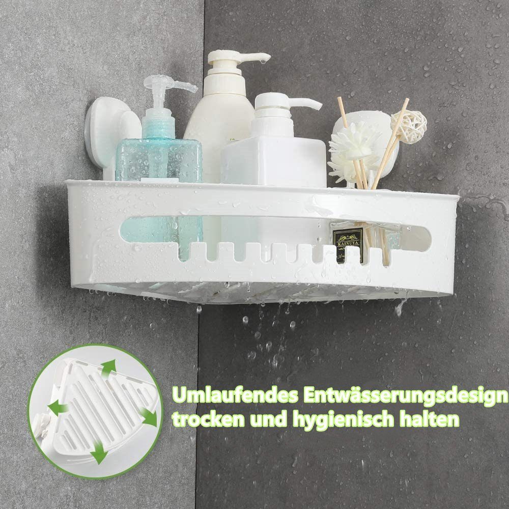 Bad/Wand/Ecke für 2 Dusche für mit Saugnapf Ecke, Bohren, Pack Elegear ohne Duschkorb Abzieher 1-tlg., Duschablage Haken